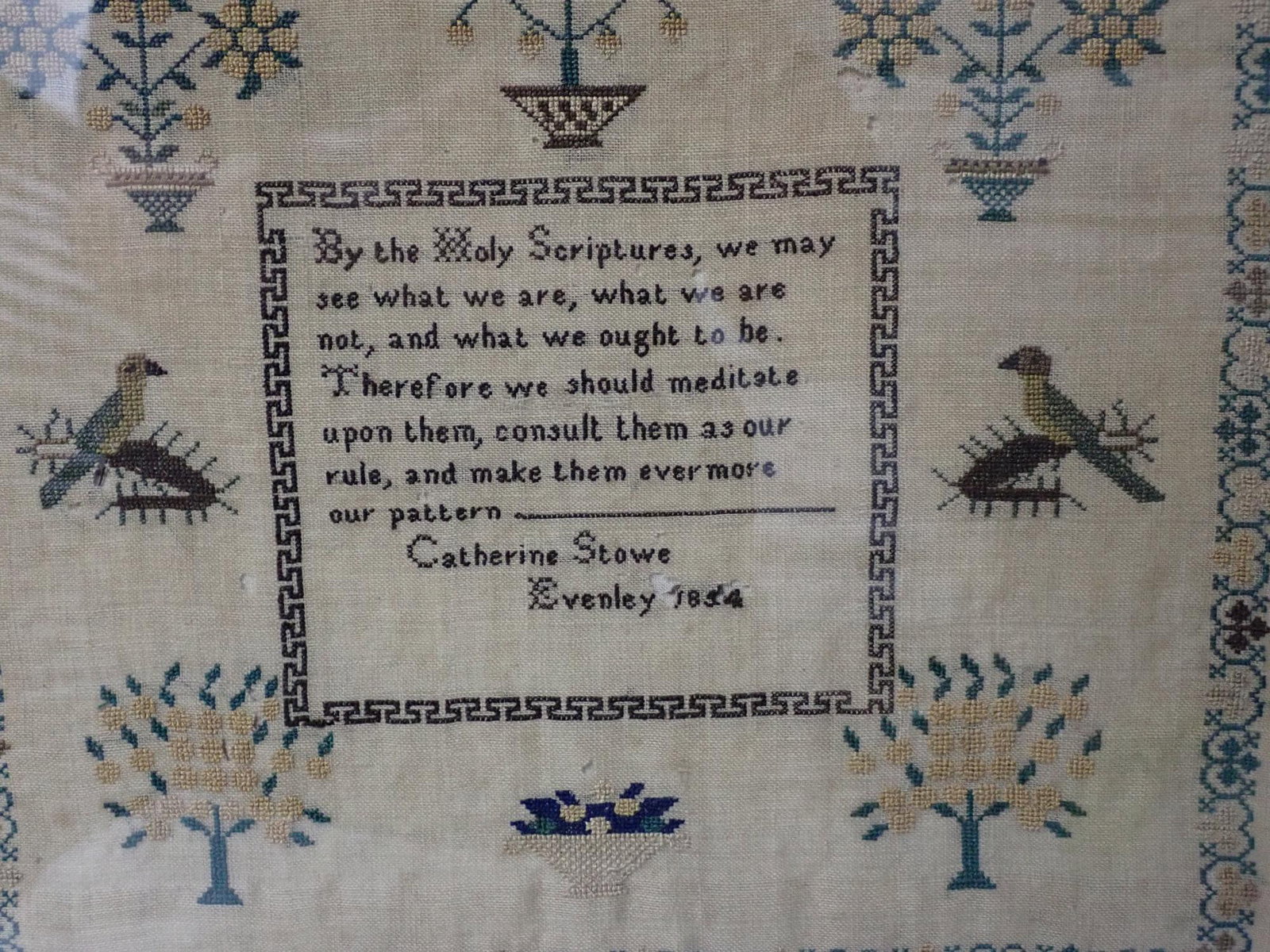 1854 Catherine Stowe Sampler - 2