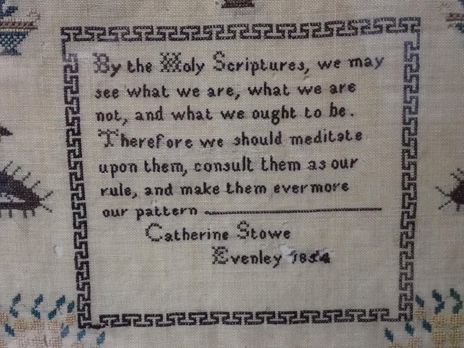 1854 Catherine Stowe Sampler - 3
