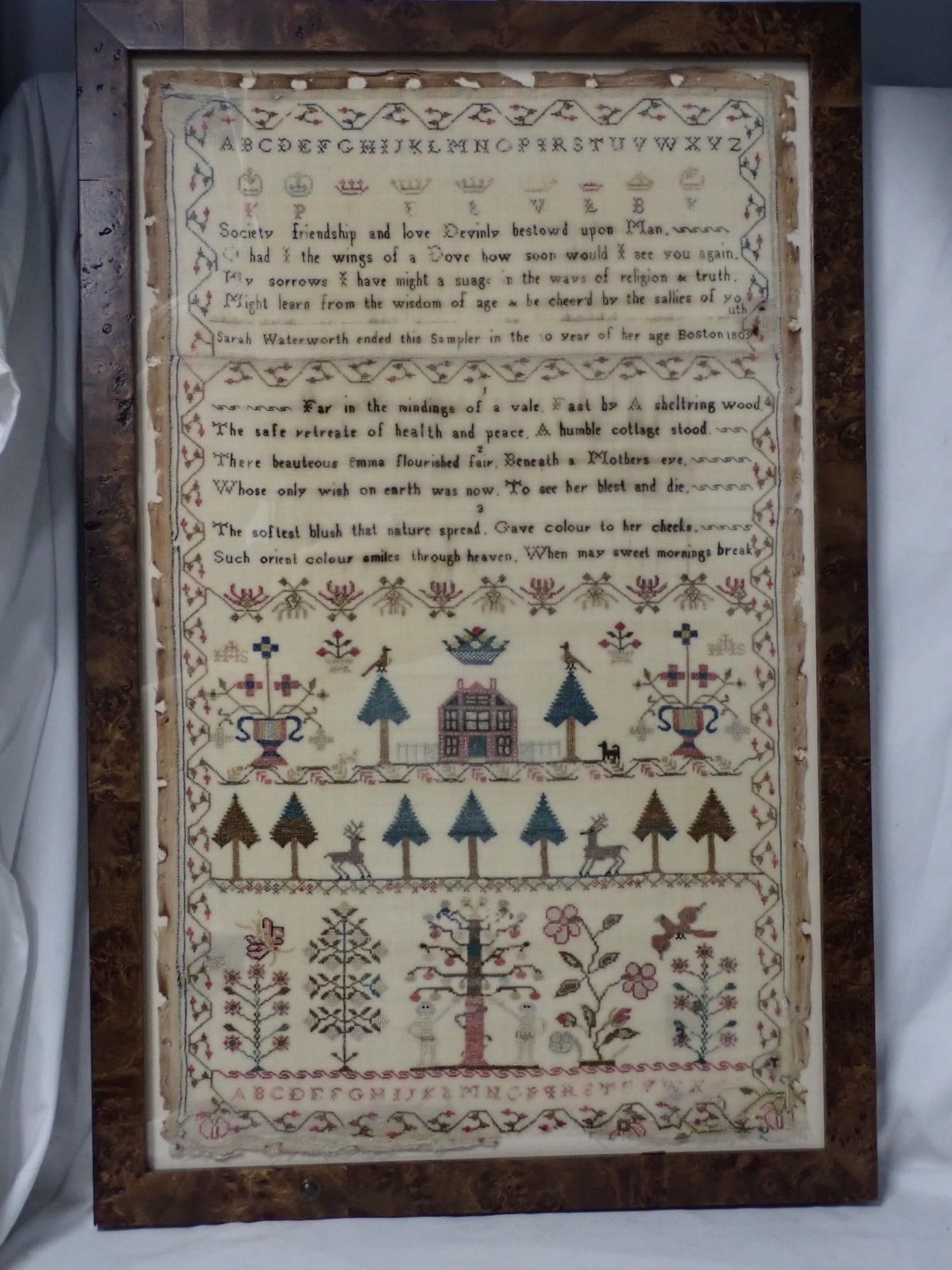 1809 Sarah Waterworth Sampler - 2