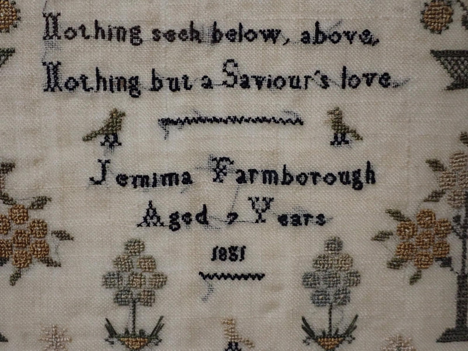 1851 Jemima Farmborough Sampler - 4