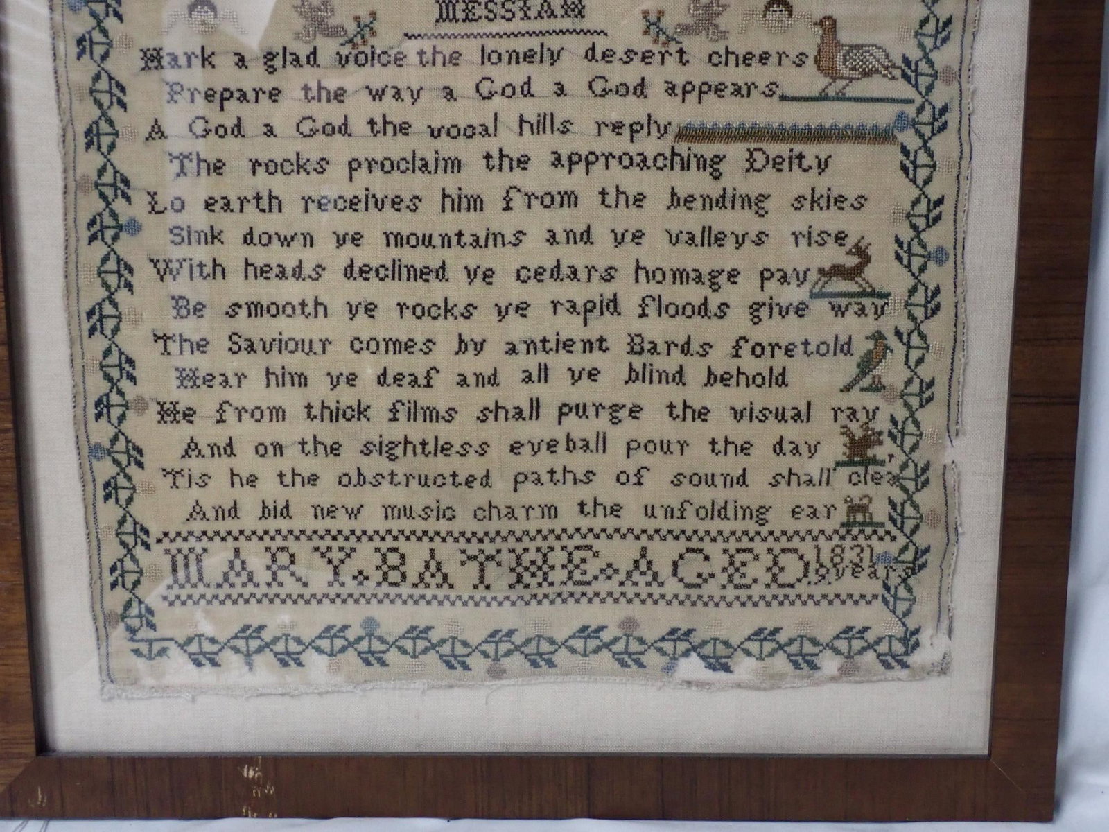 1831 Mary Bathe Sampler - 3