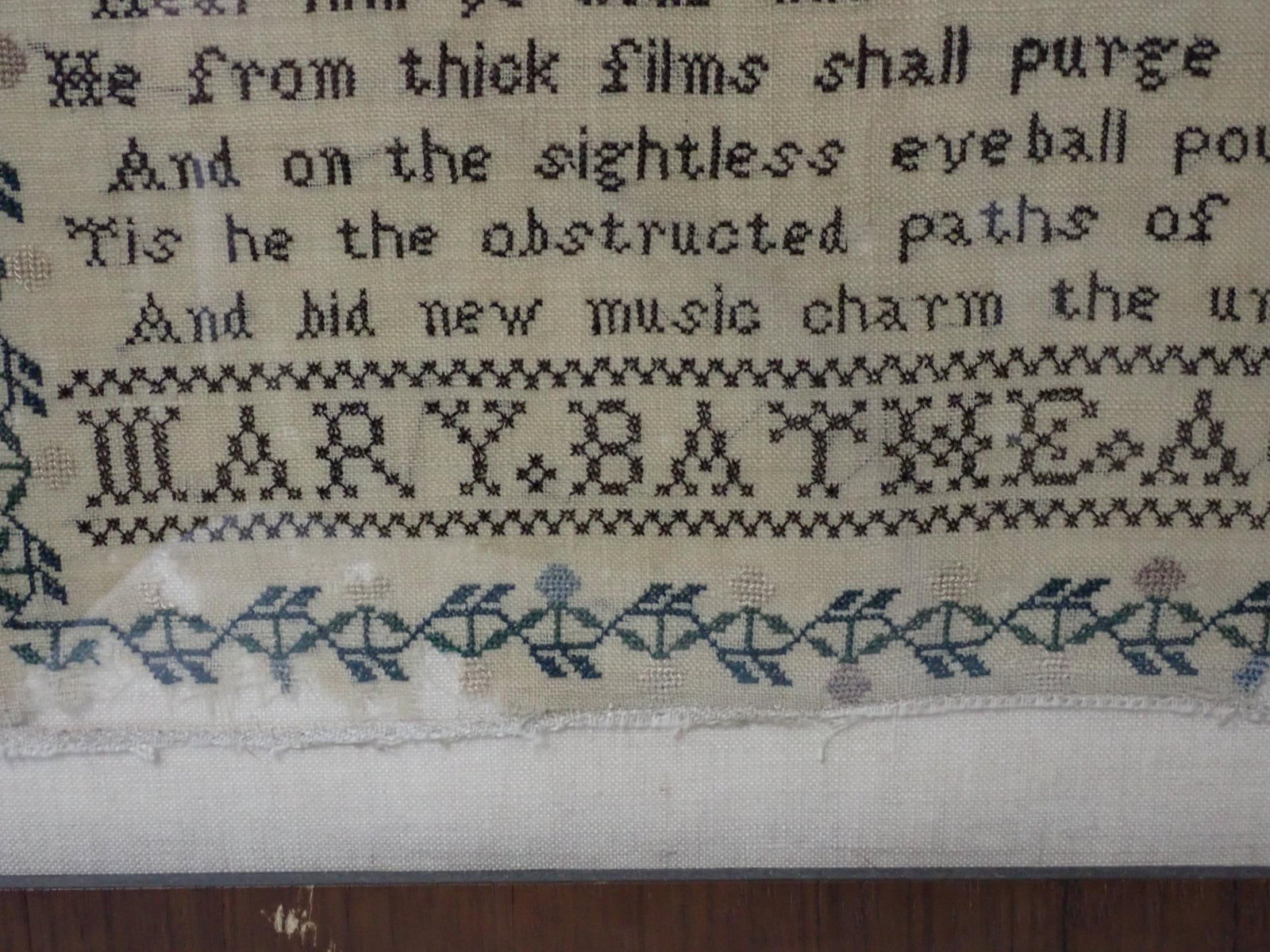 1831 Mary Bathe Sampler - 6