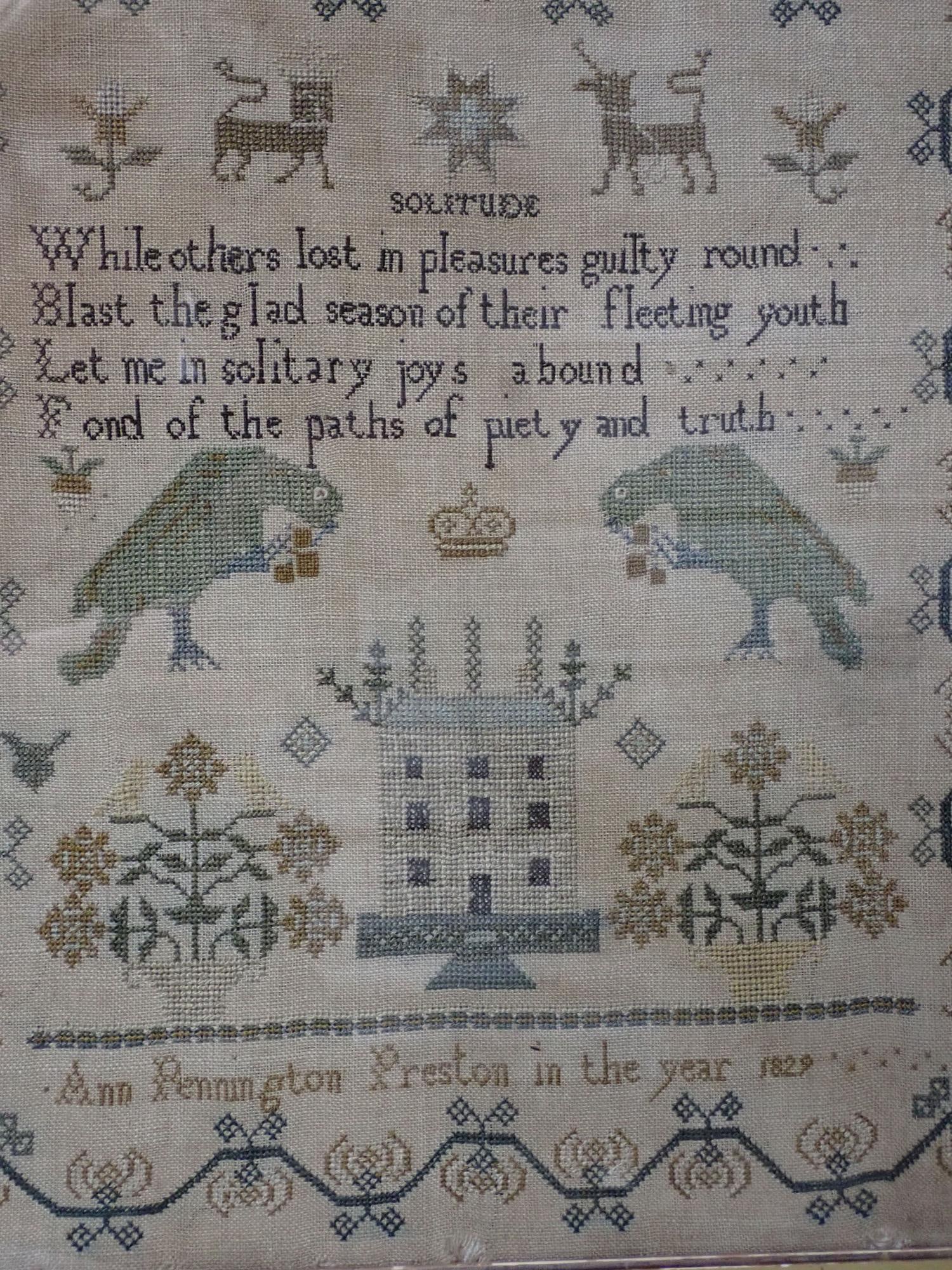1829 Ann Pennington Preston Sampler - 2