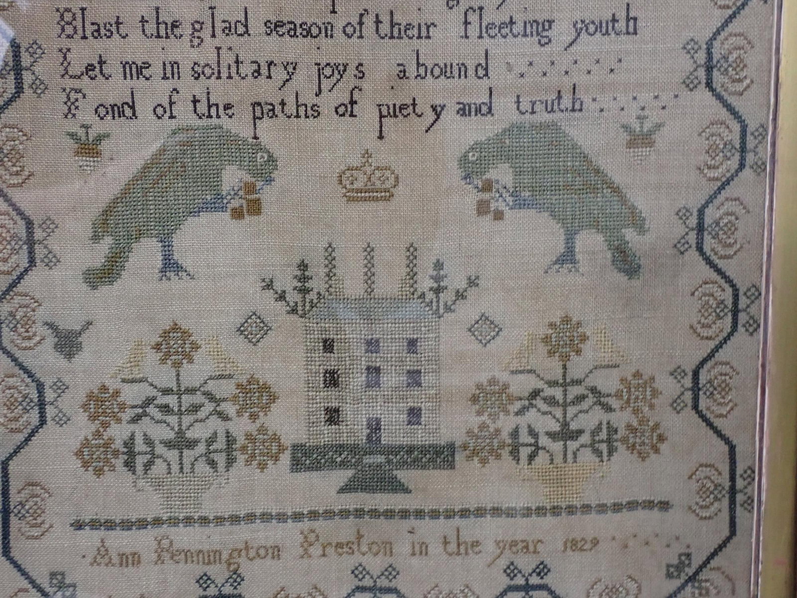 1829 Ann Pennington Preston Sampler - 6