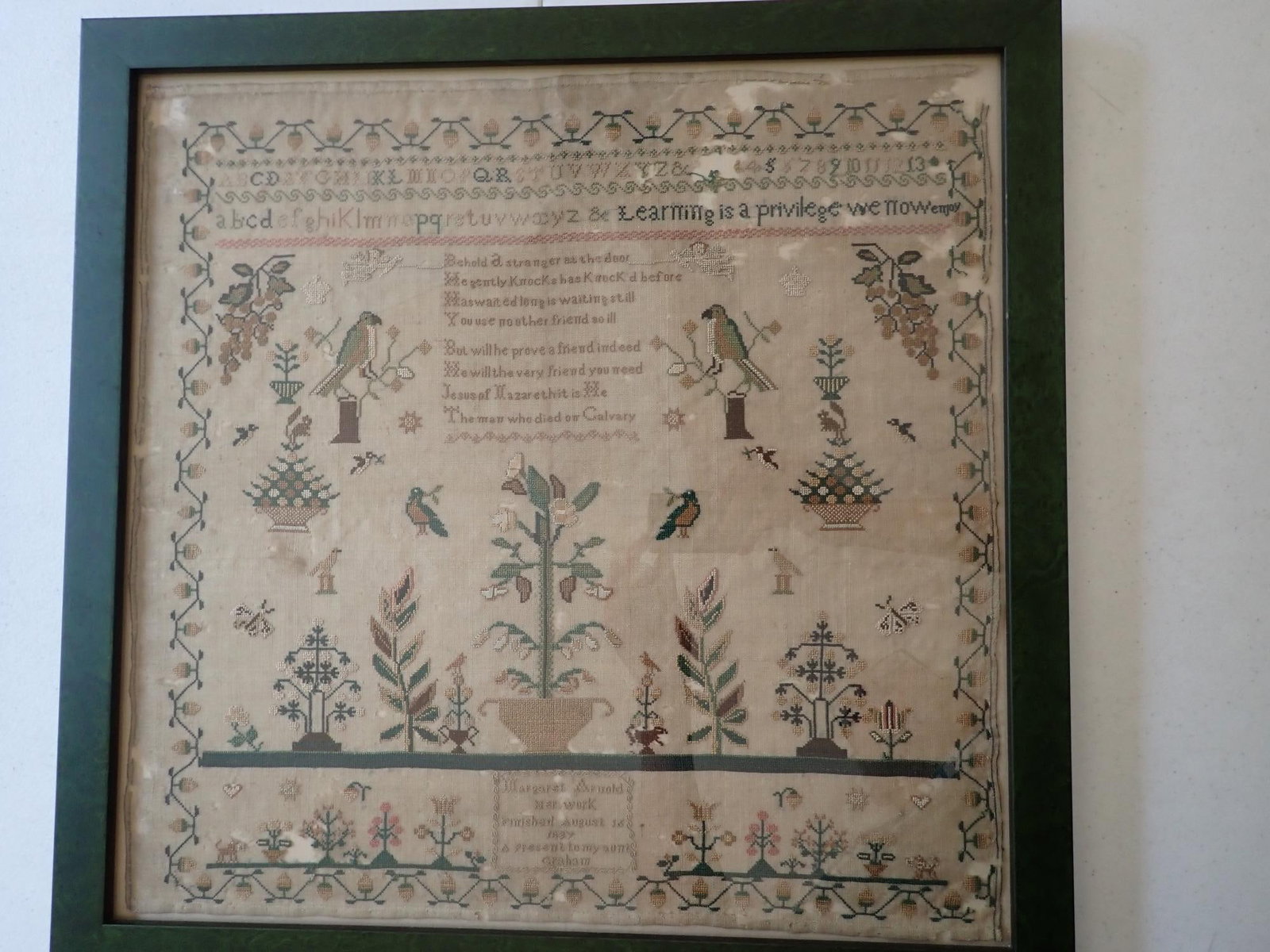 1837 Margaret Arnold Sampler (1 of 13)