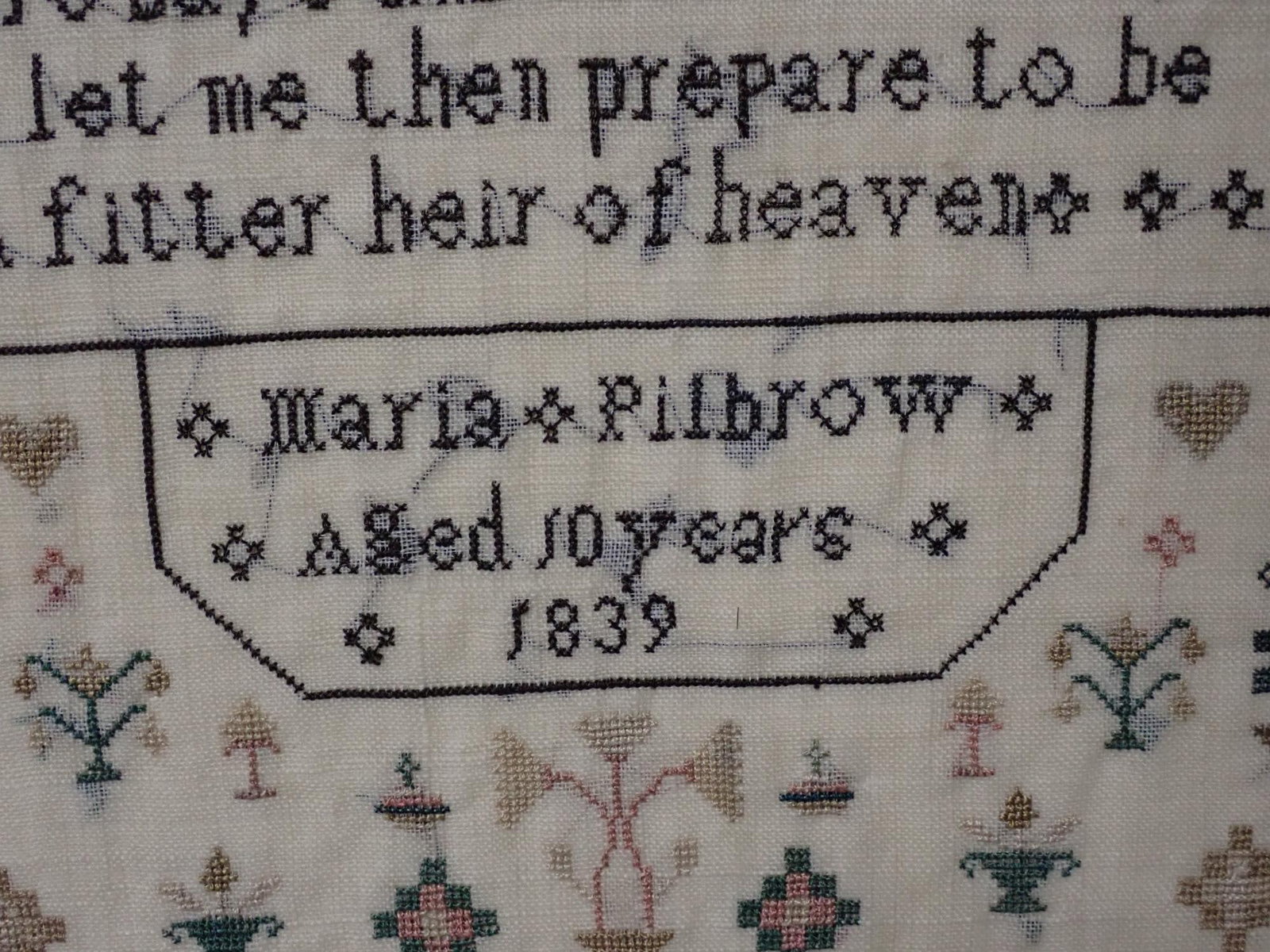 1839 Maria Pillbrow Sampler - 3