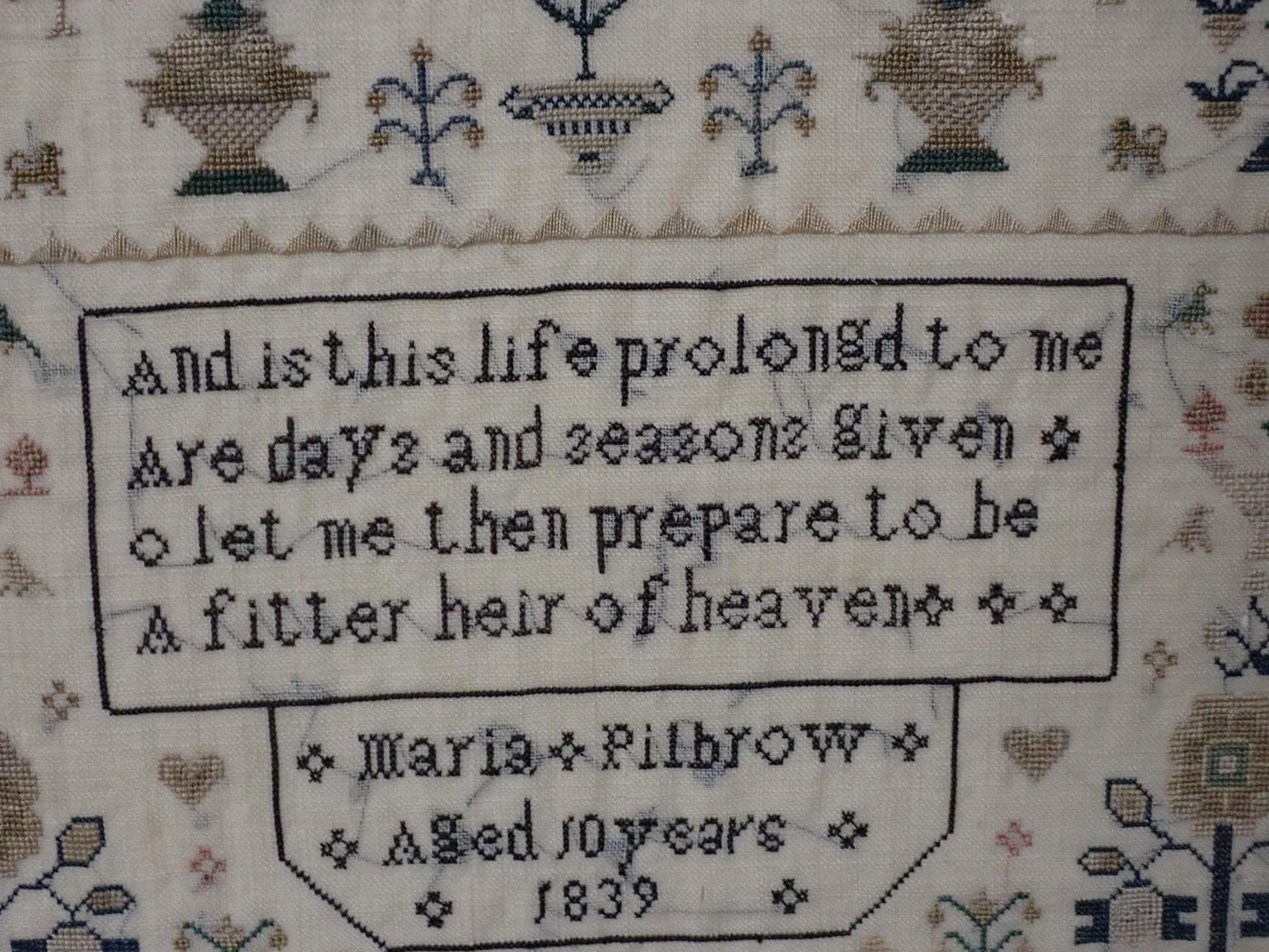 1839 Maria Pillbrow Sampler - 4