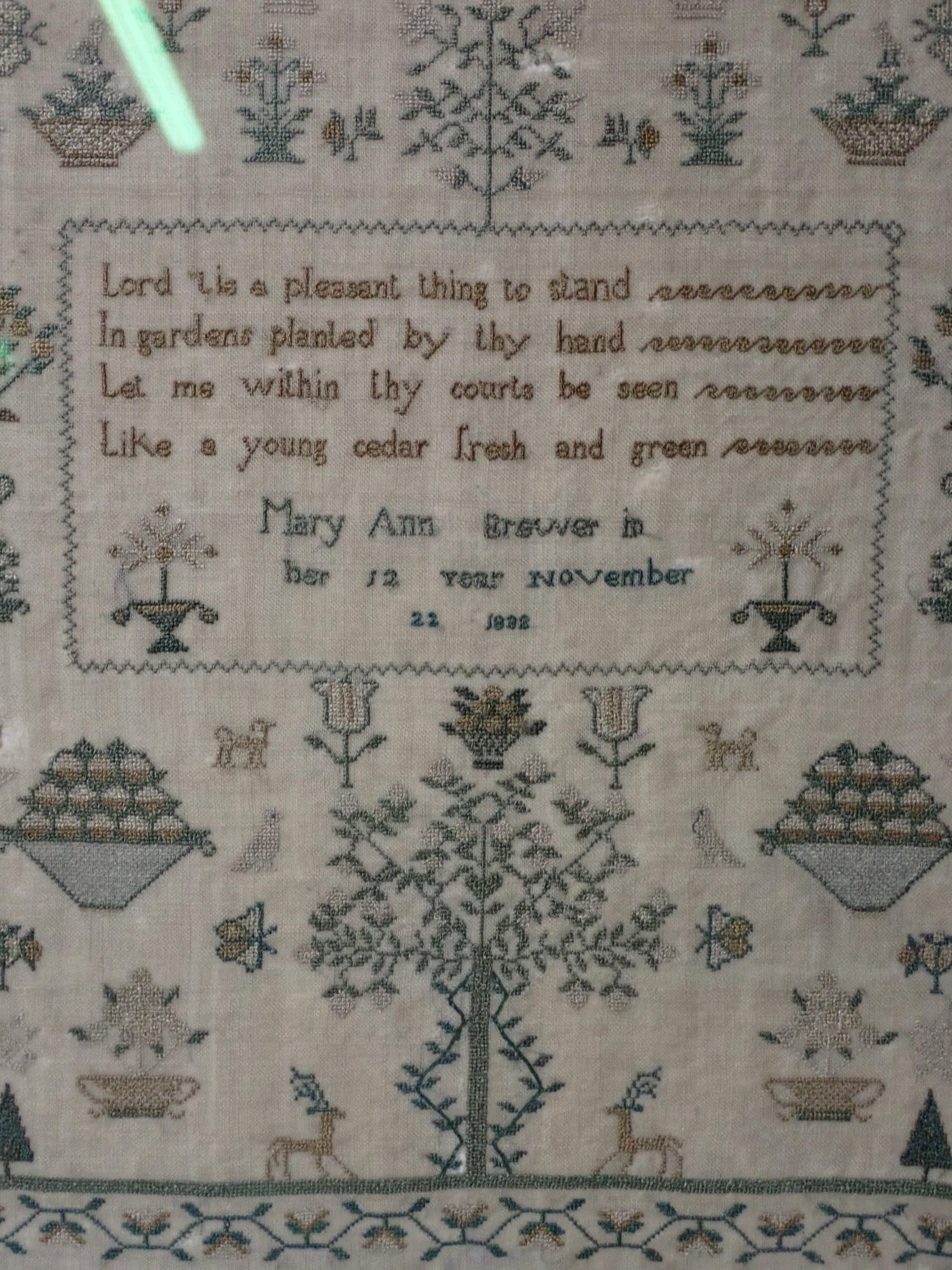1832 Mary Ann Brewer Sampler - 2
