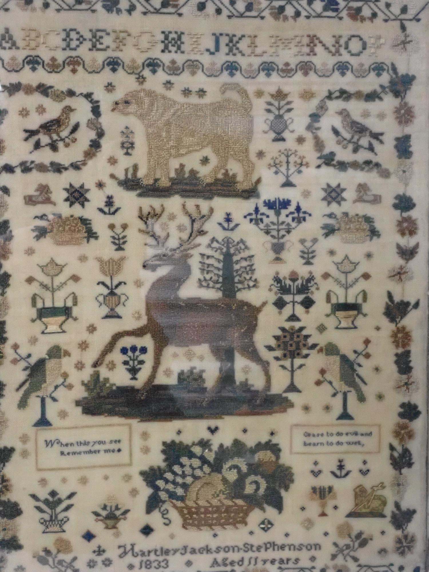 1833 Hartley Jackson Stevenson Sampler - 3