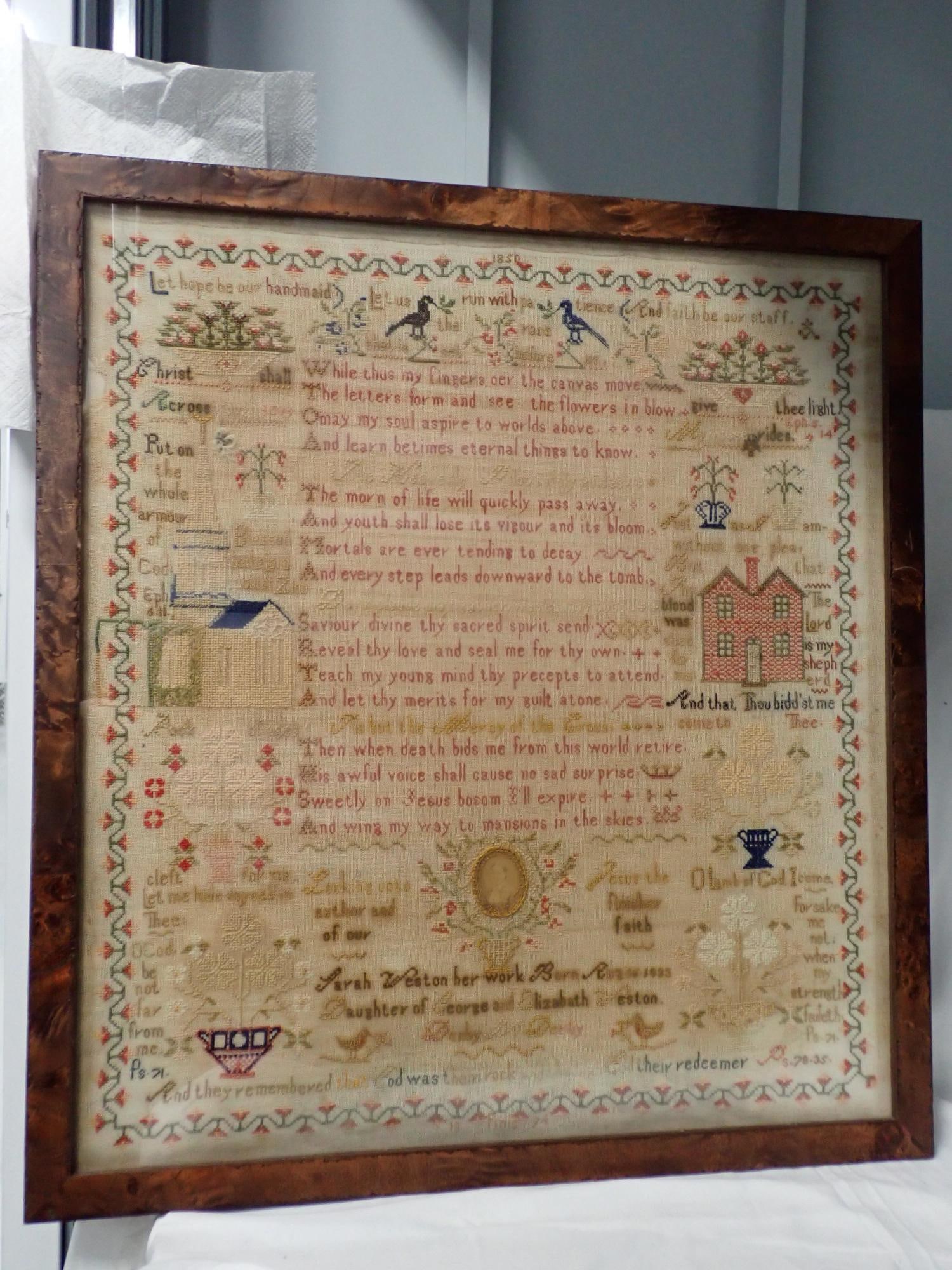 1894 Sarah Weston Sampler - 2