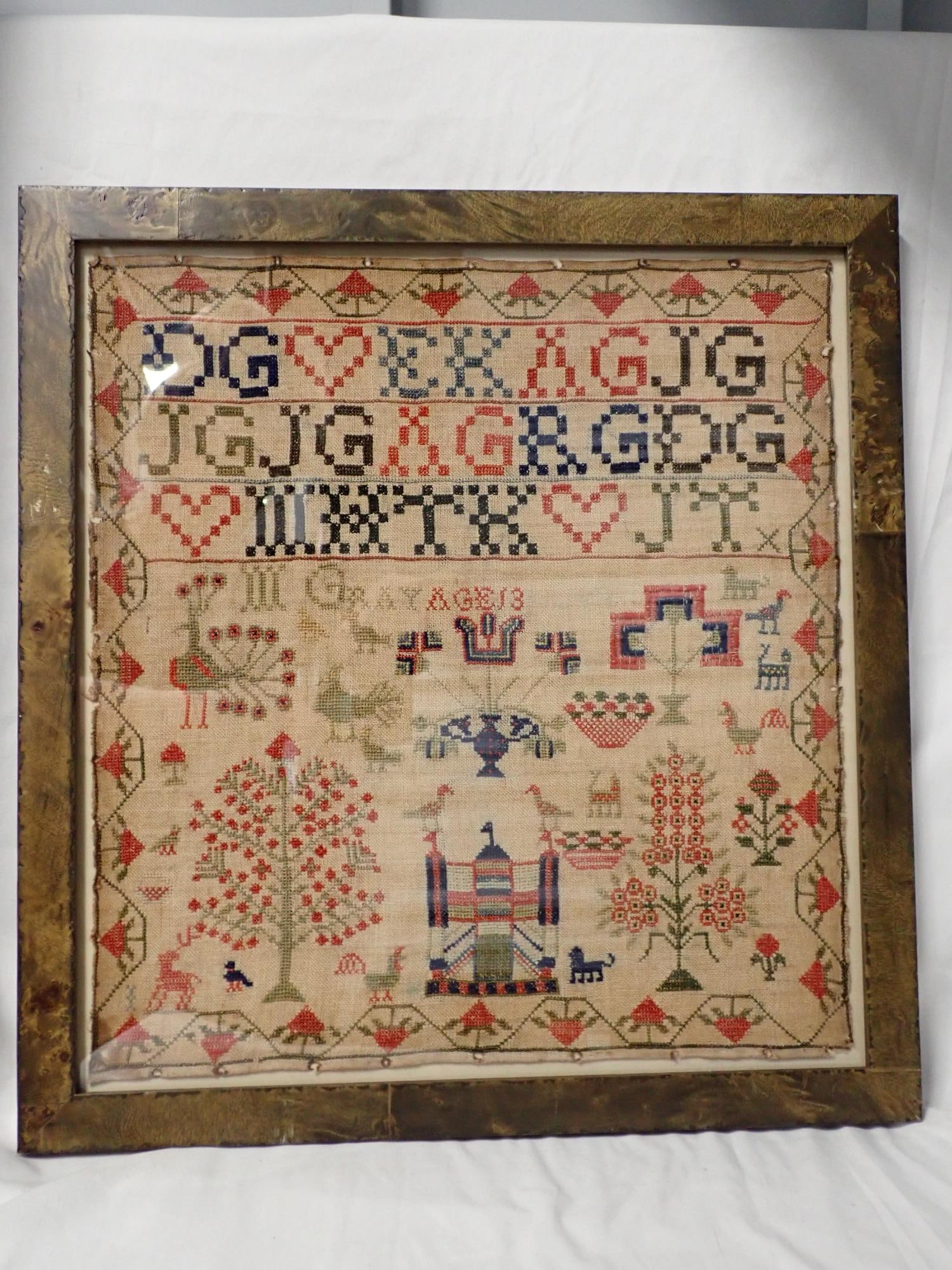 19th C. M Gray Sampler (1 of 12)