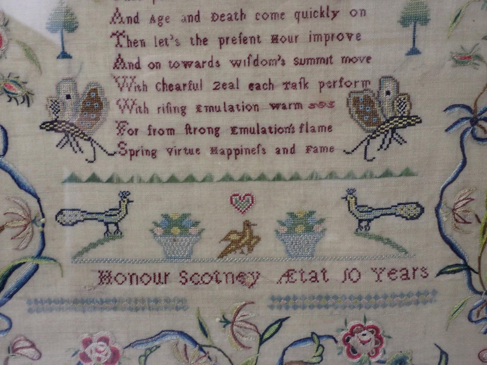 Late 17th C Honour Scotney Sampler - 7