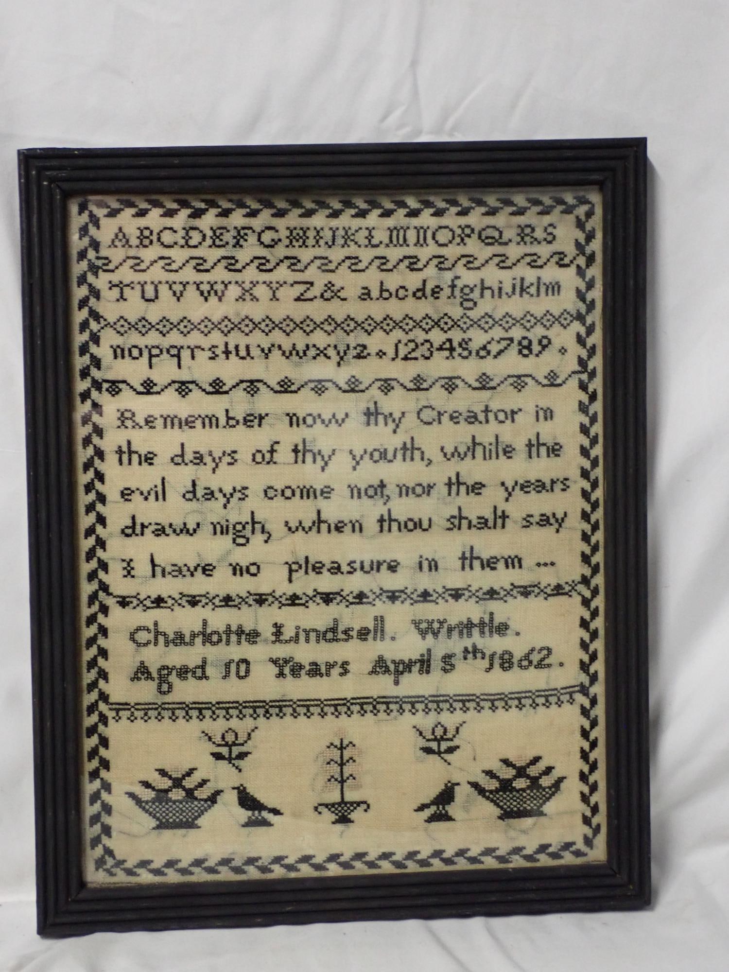 1862 Charlotte Lindsell Sampler - 2