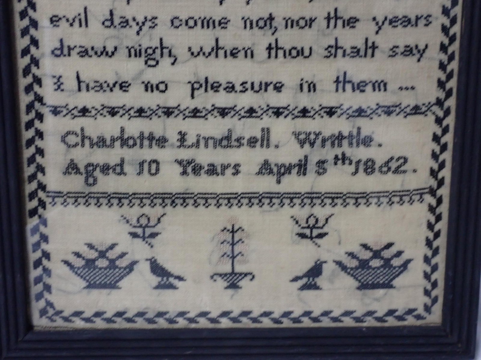 1862 Charlotte Lindsell Sampler - 3