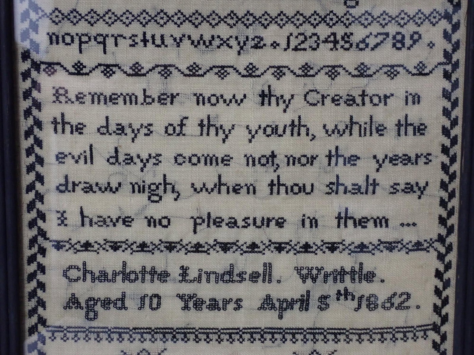 1862 Charlotte Lindsell Sampler - 4