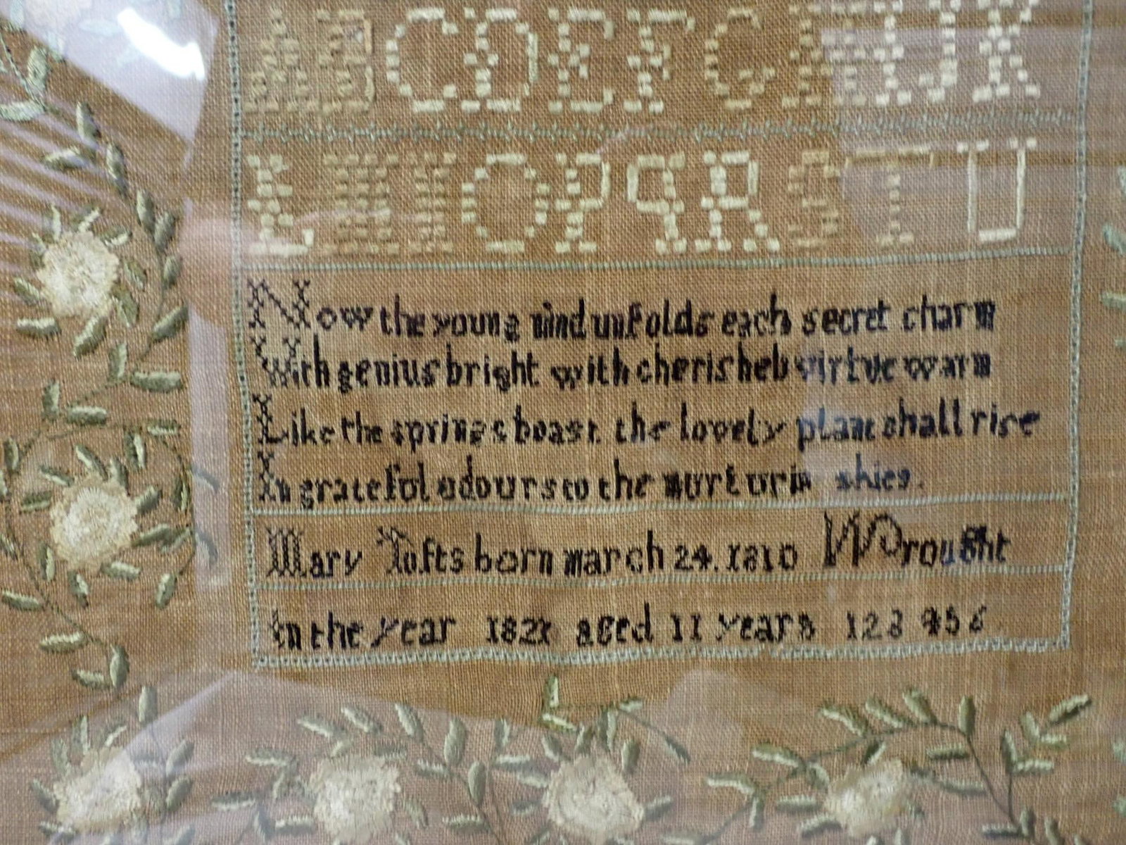 1821 Mary Tufts Sampler - 3