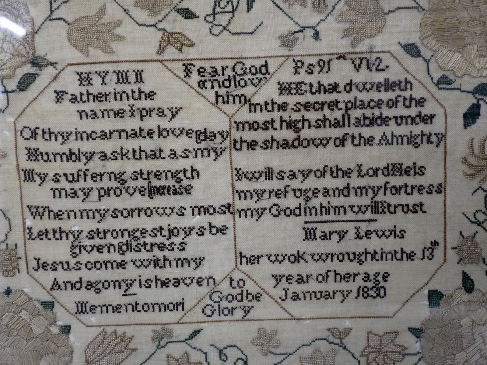 1830 Mary Lewis Sampler - 2