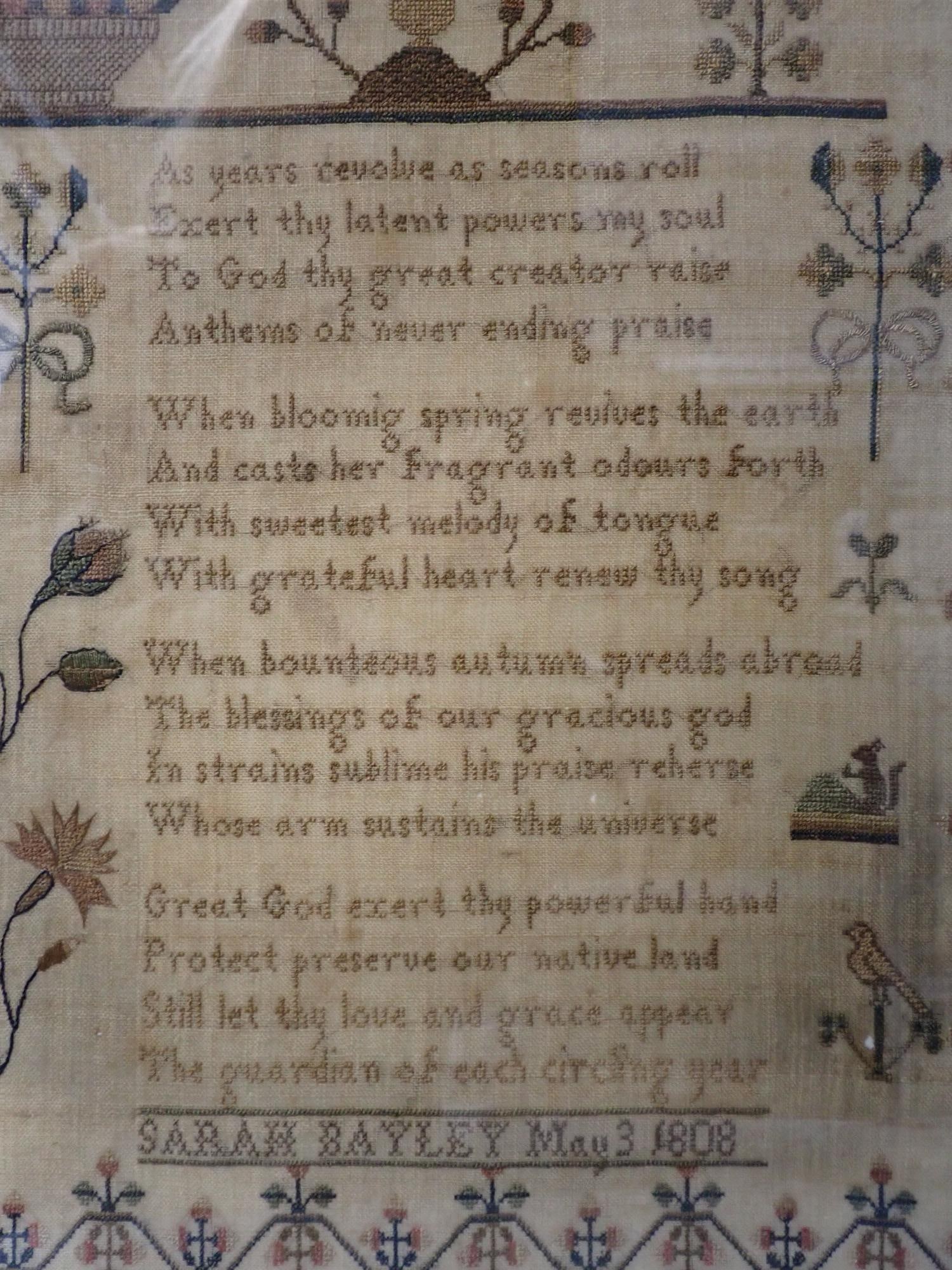 1808 Sarah Bayler Sampler - 2