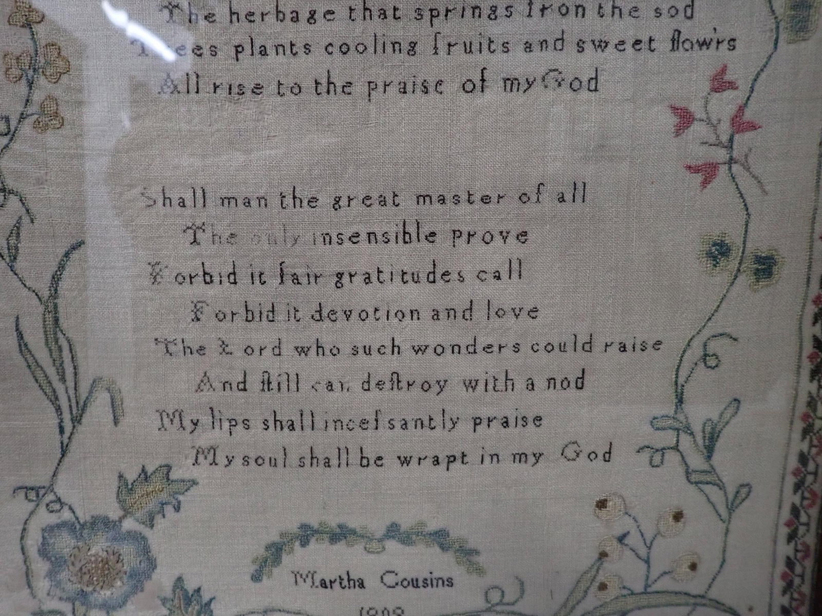 1809 Martha Cousins sampler - 4