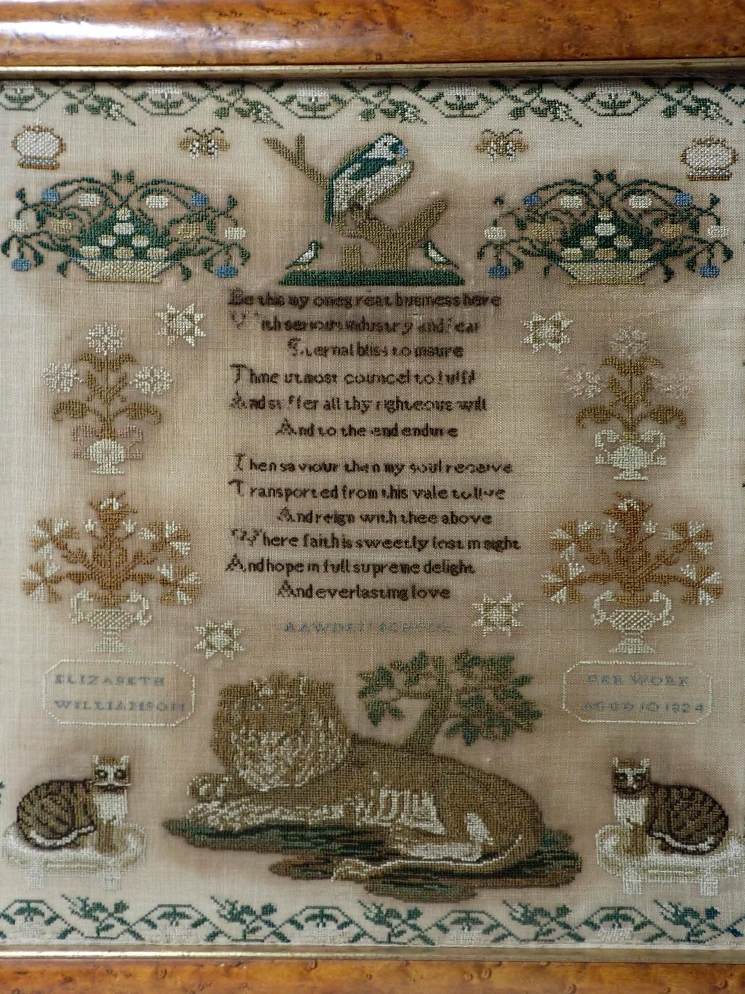 1824 Elizabeth Williamson Sampler - 2