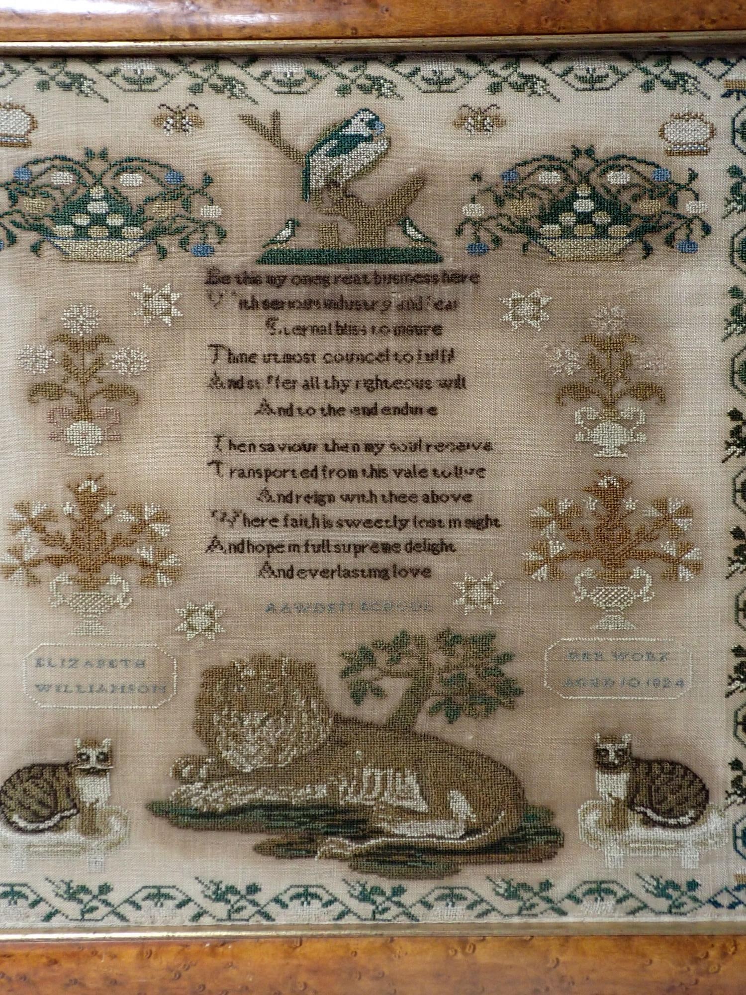 1824 Elizabeth Williamson Sampler - 3