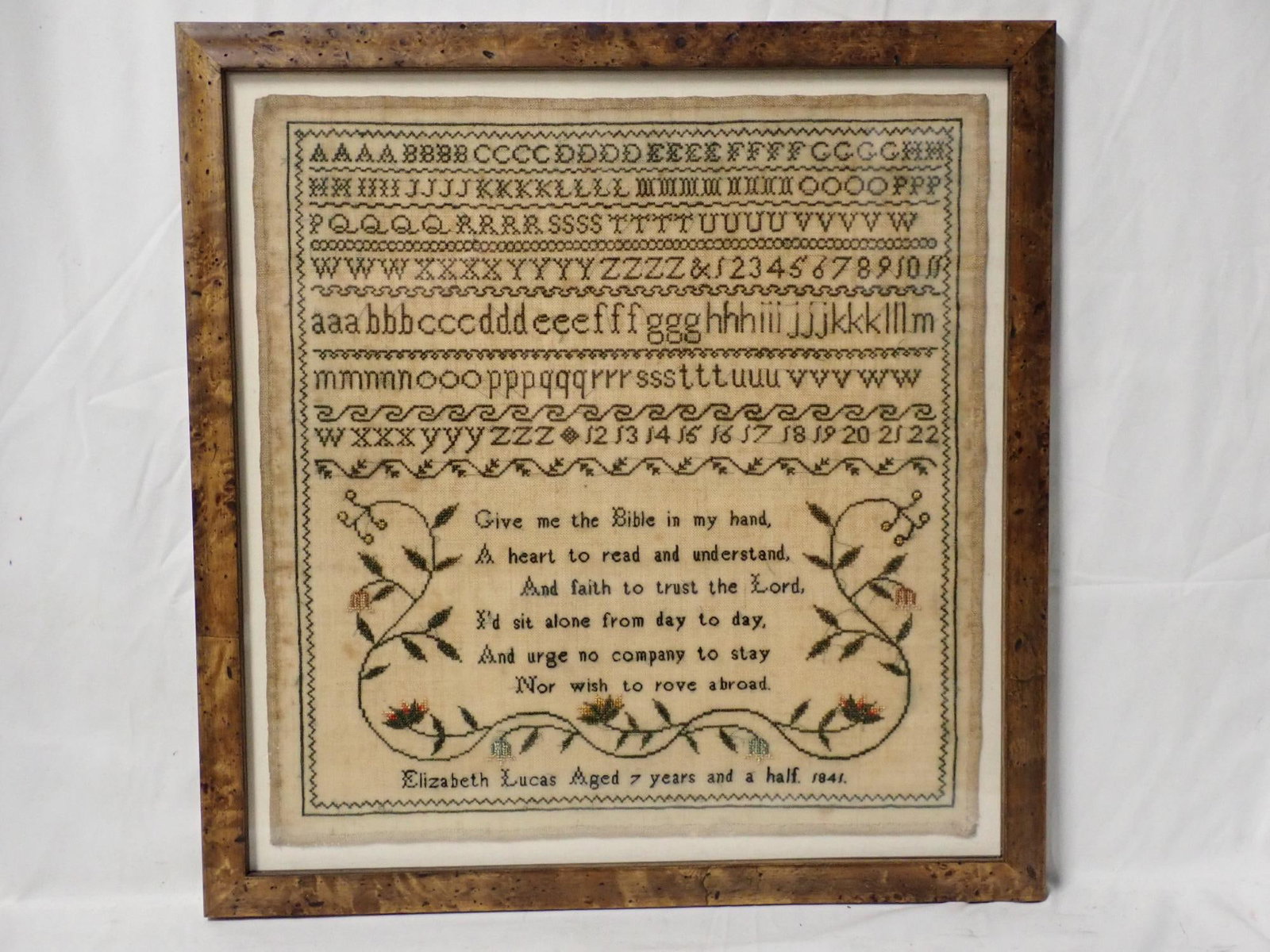 1841 Elizabeth Lucas Sampler (1 of 6)