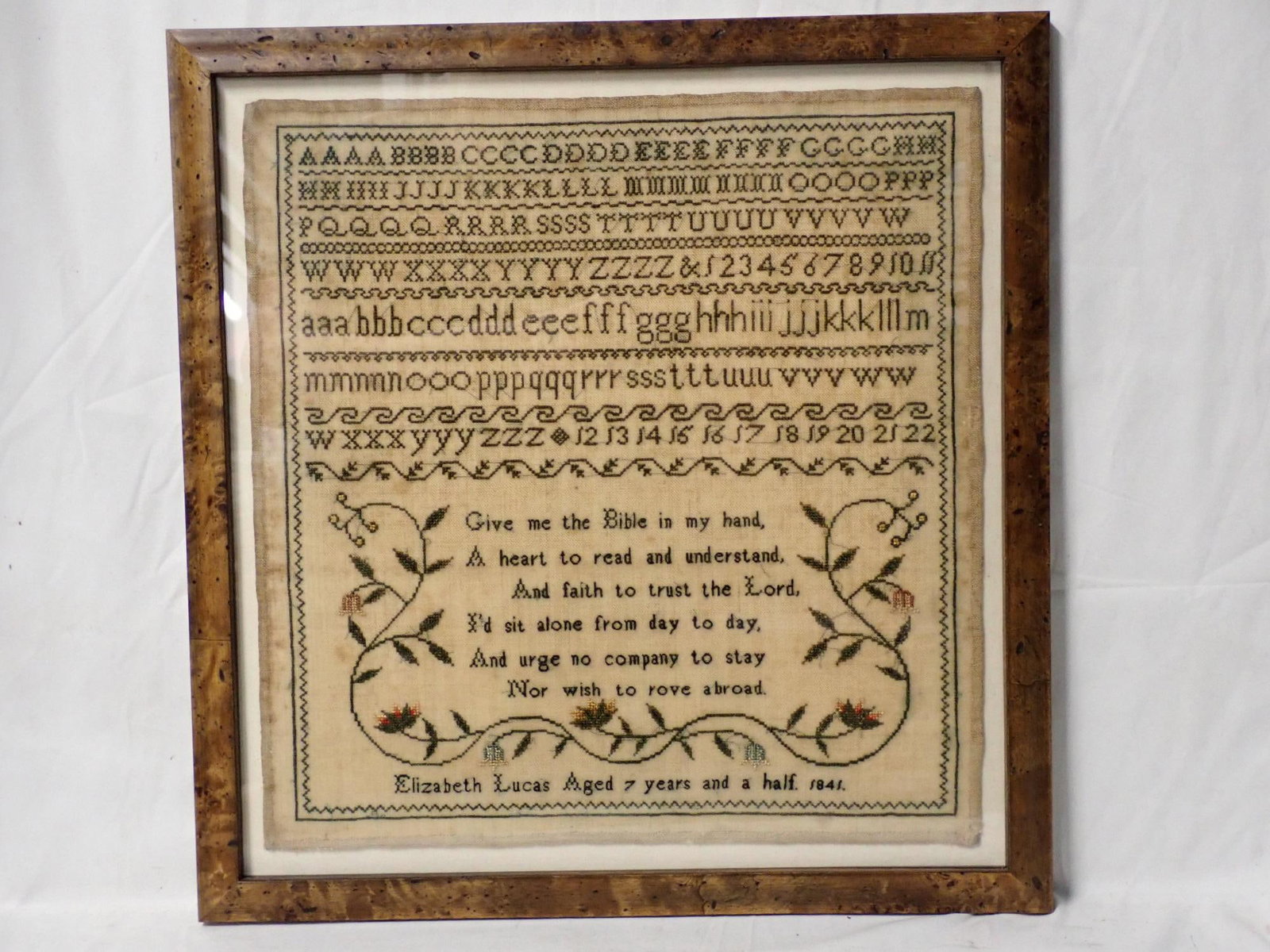 1841 Elizabeth Lucas Sampler - 2
