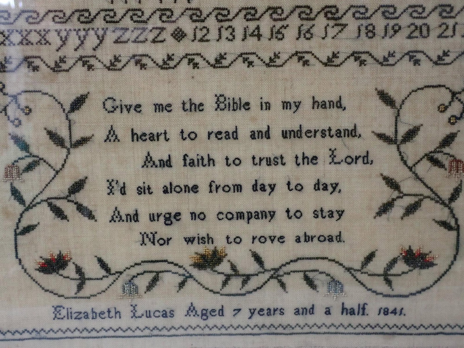 1841 Elizabeth Lucas Sampler - 3