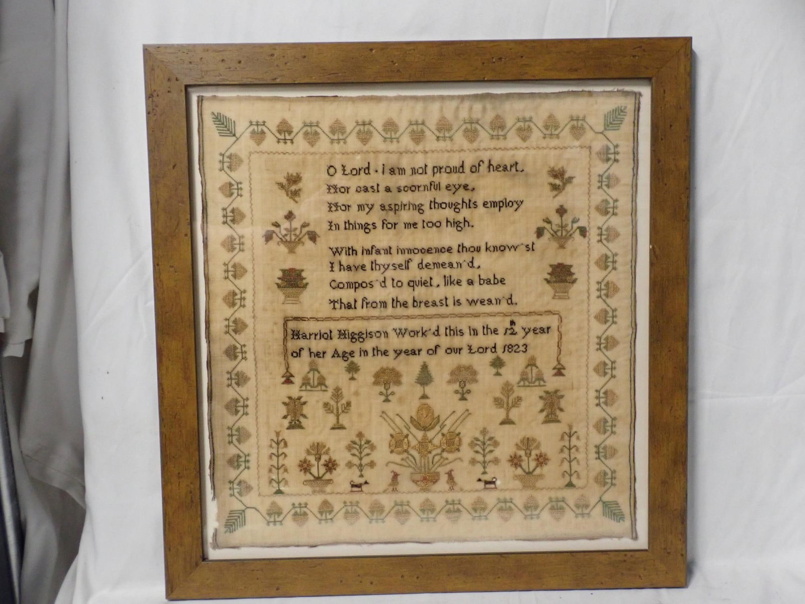 1823 Harriot Higglson Sampler - 2