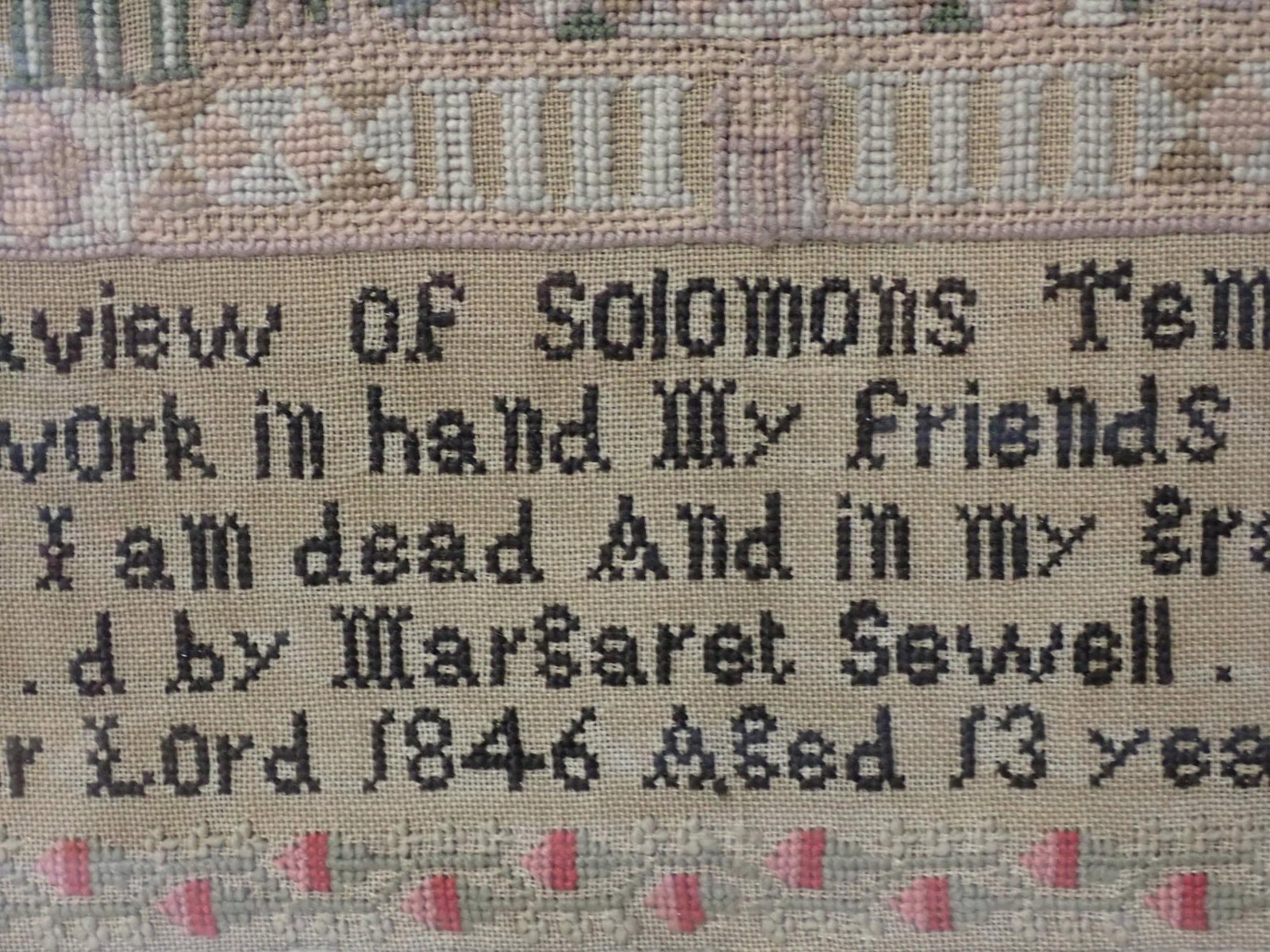 1846 Margaret Sewell Sampler - 2