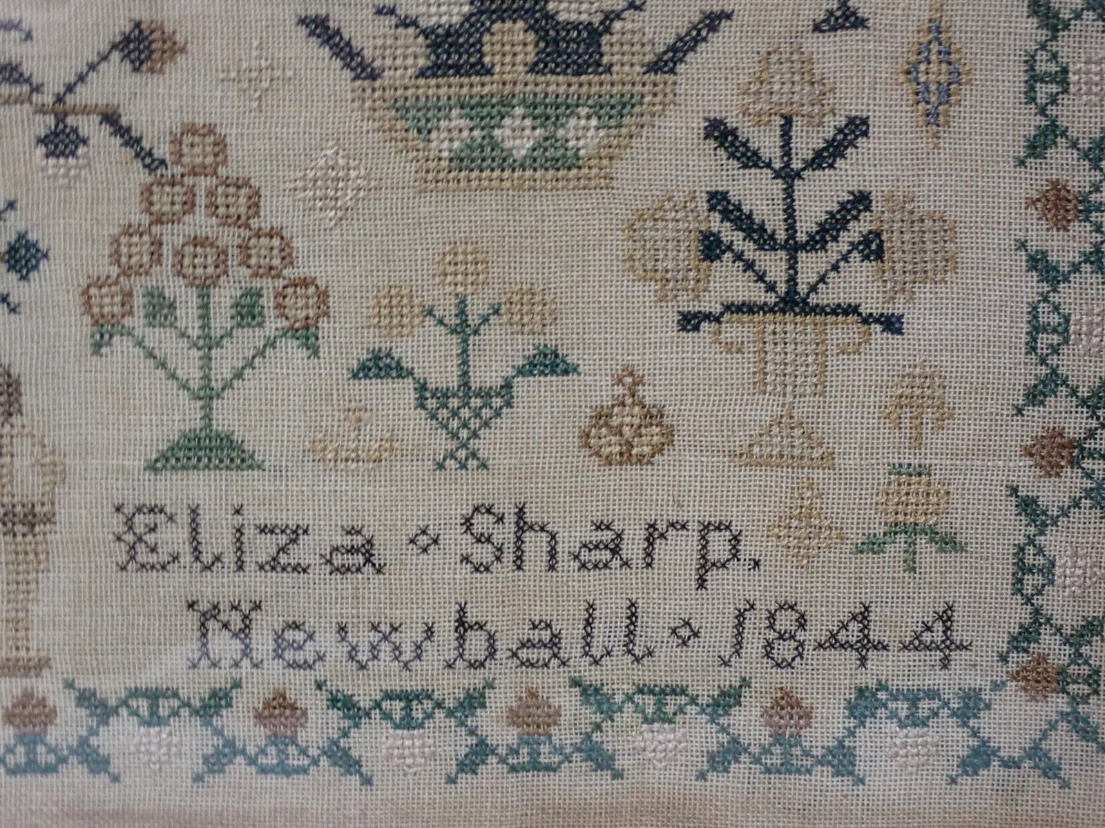1844 Eliza Sharp Newball Sampler - 5