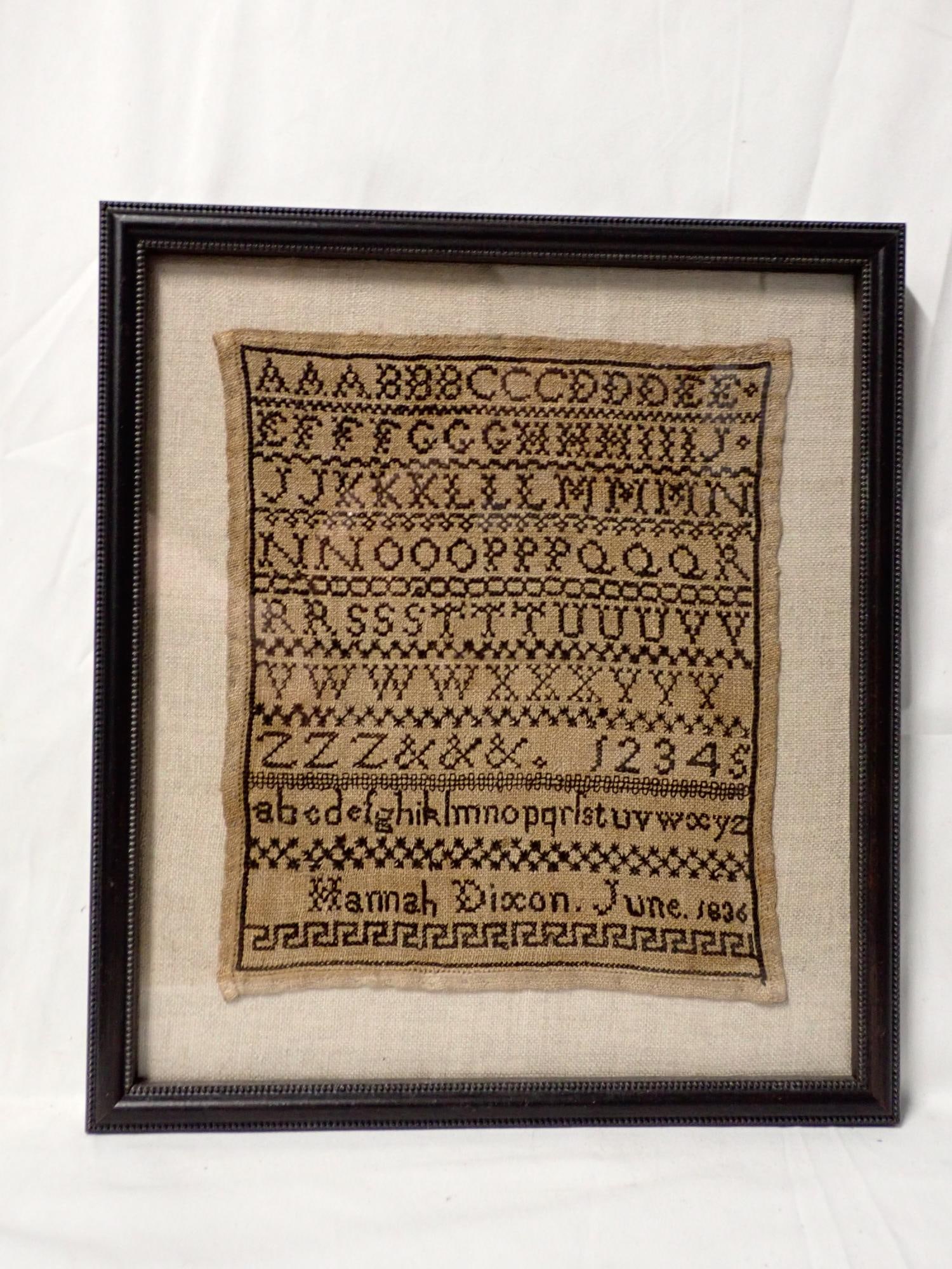 1836 Hannah Dixon Sampler - 2