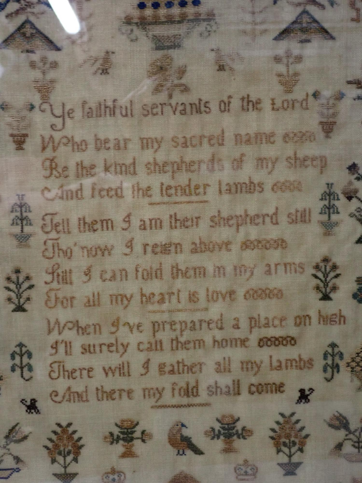 1850 Lucy Brown Sampler - 4