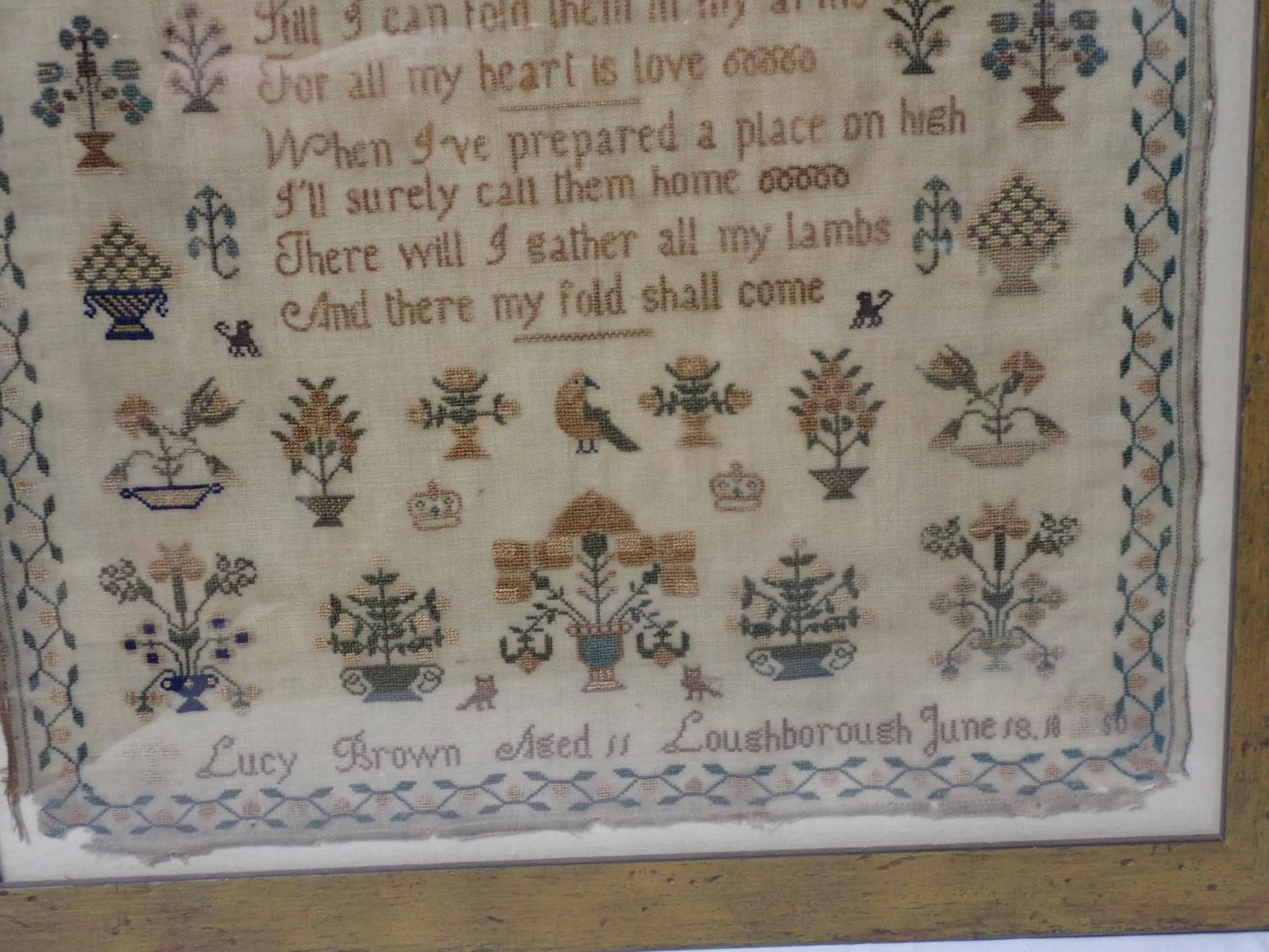 1850 Lucy Brown Sampler - 5