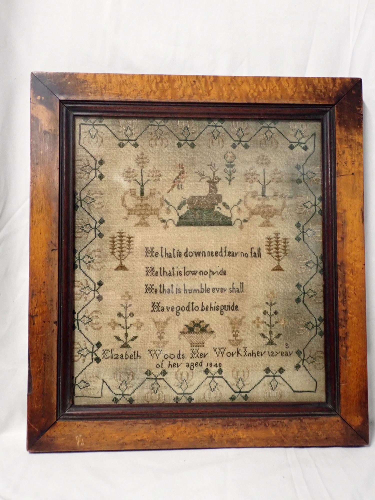 1840 Elizabeth Woods Sampler - 2