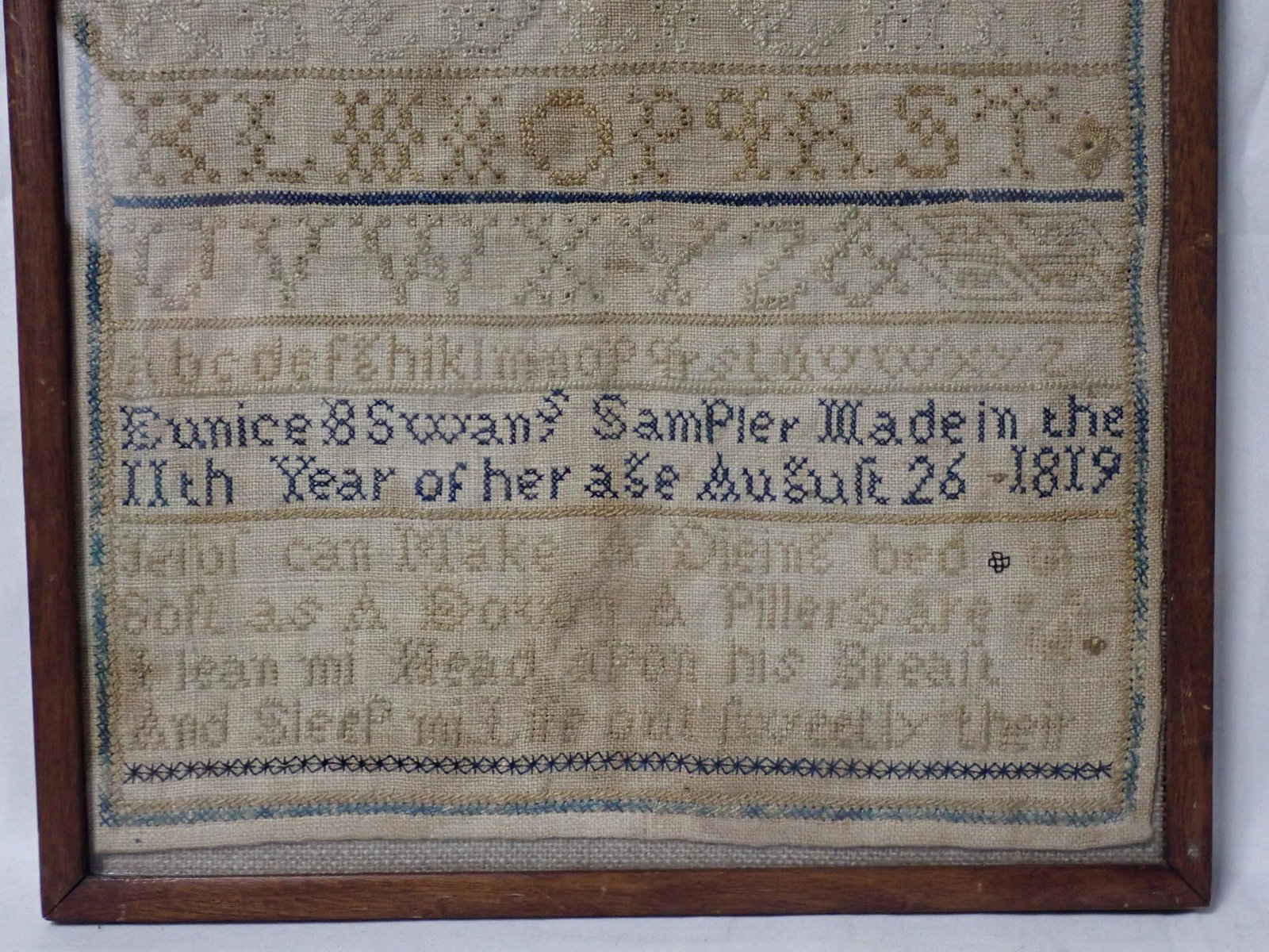 1819 Eunice B Swan Sampler - 2