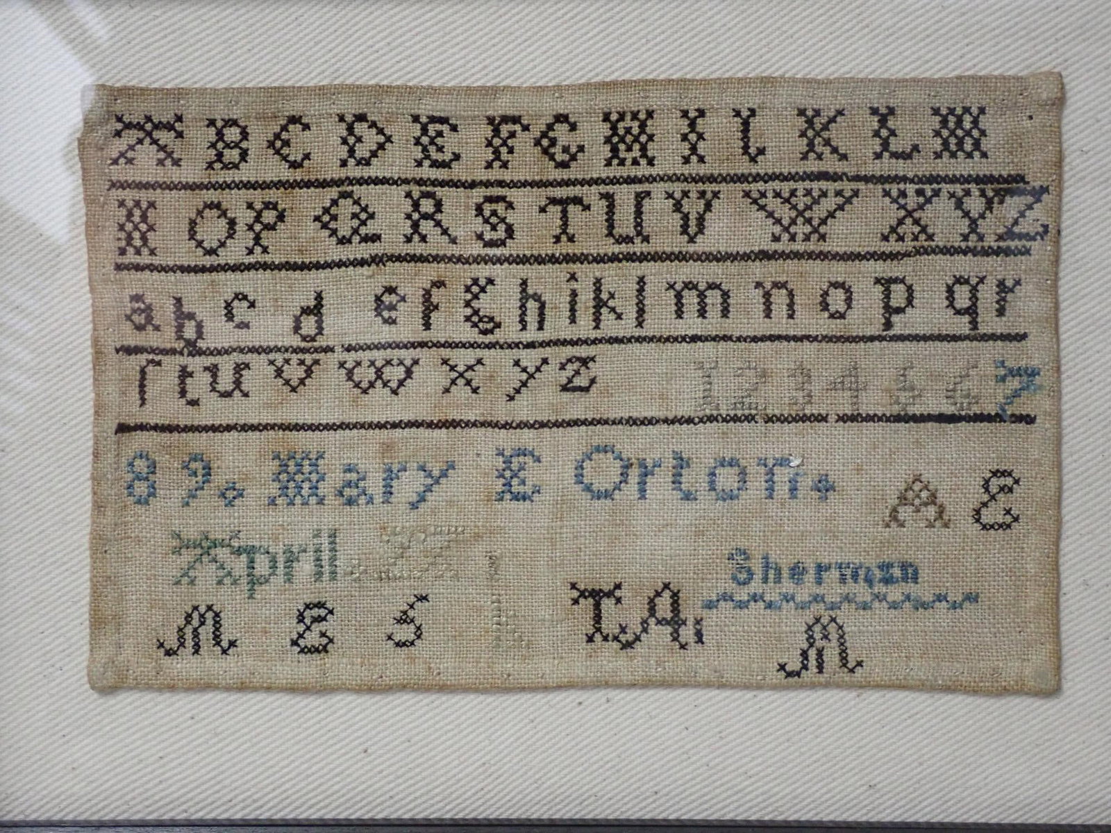 1882 (?) Mary Orton Sampler - 2