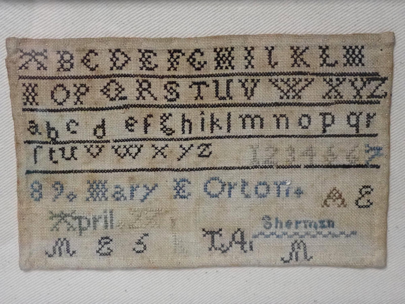1882 (?) Mary Orton Sampler - 4