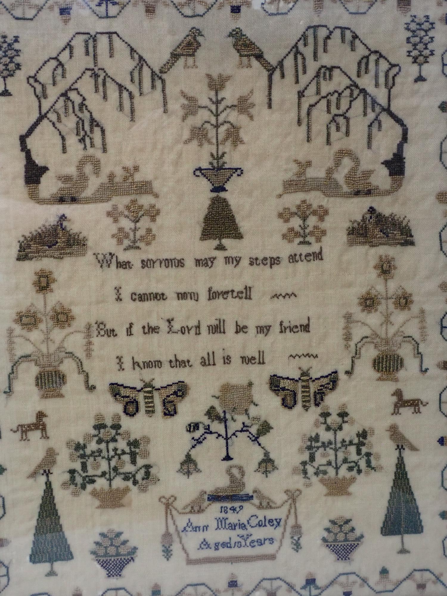 1849 Ann Marie Coley Sampler - 3