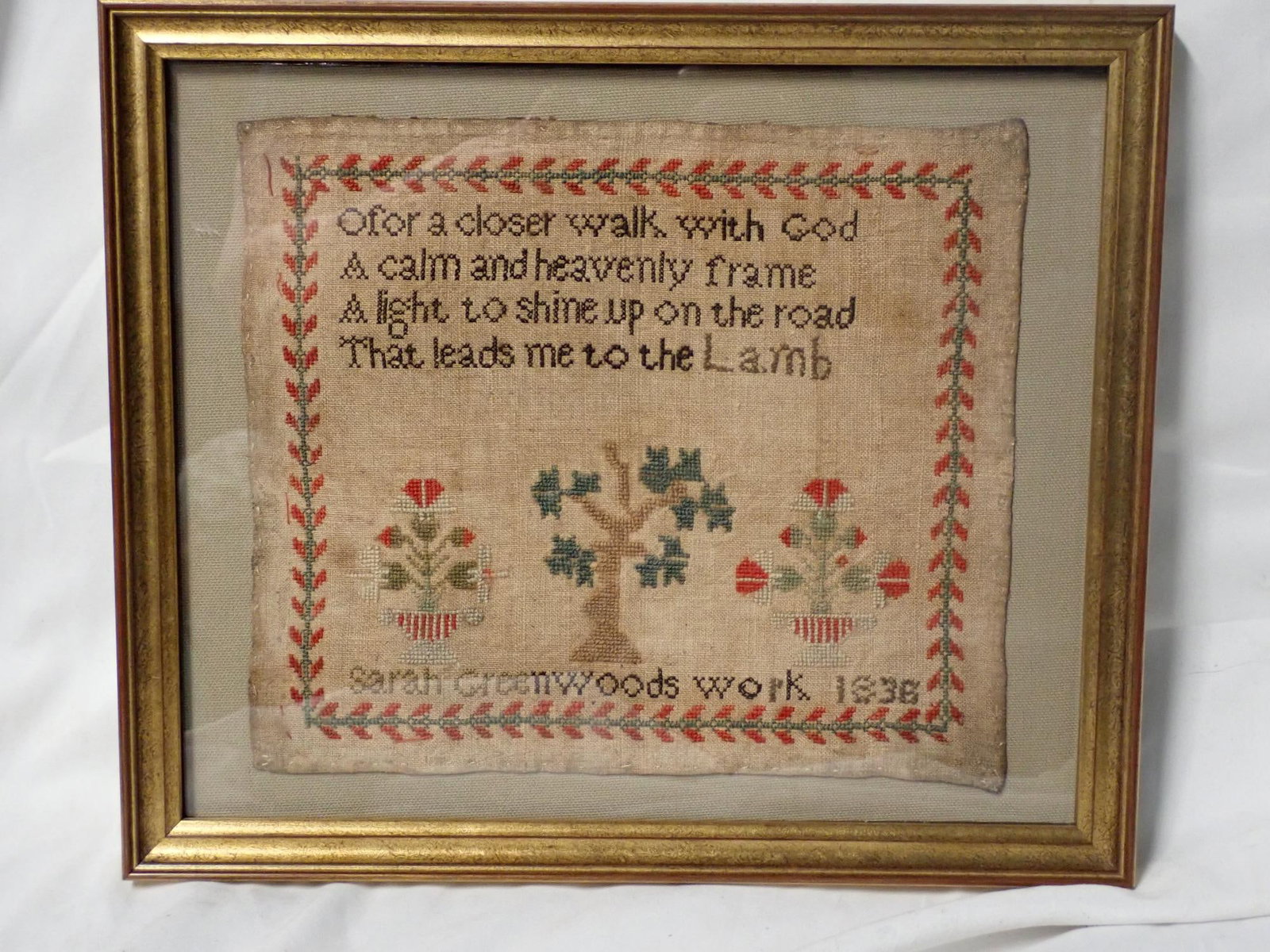 1836 Sara Greenwoods Sampler - 2