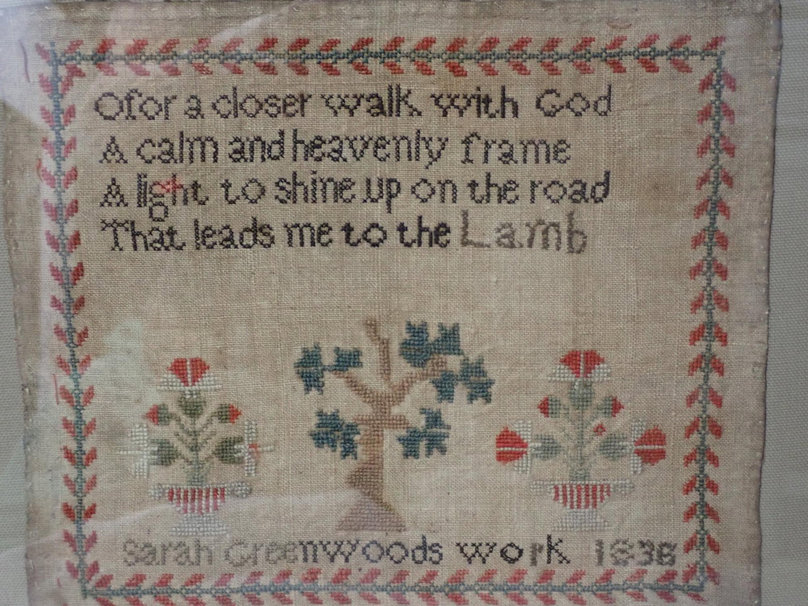 1836 Sara Greenwoods Sampler - 3