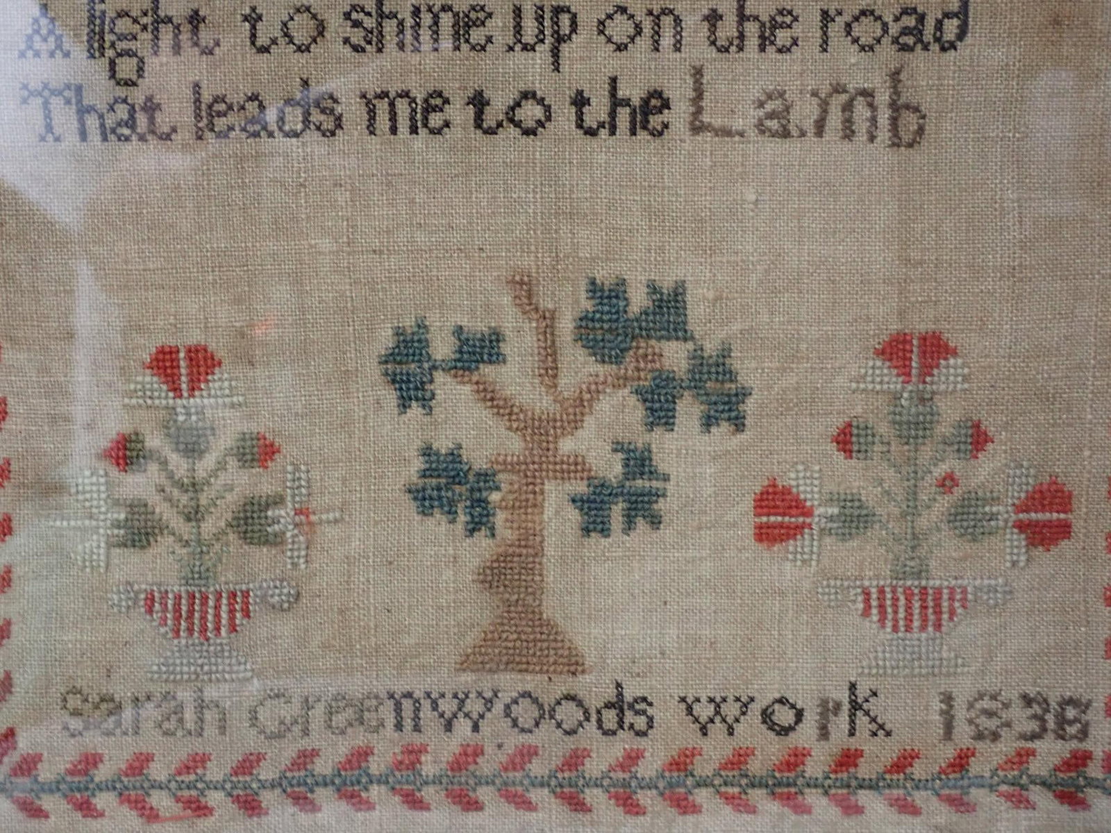 1836 Sara Greenwoods Sampler - 4