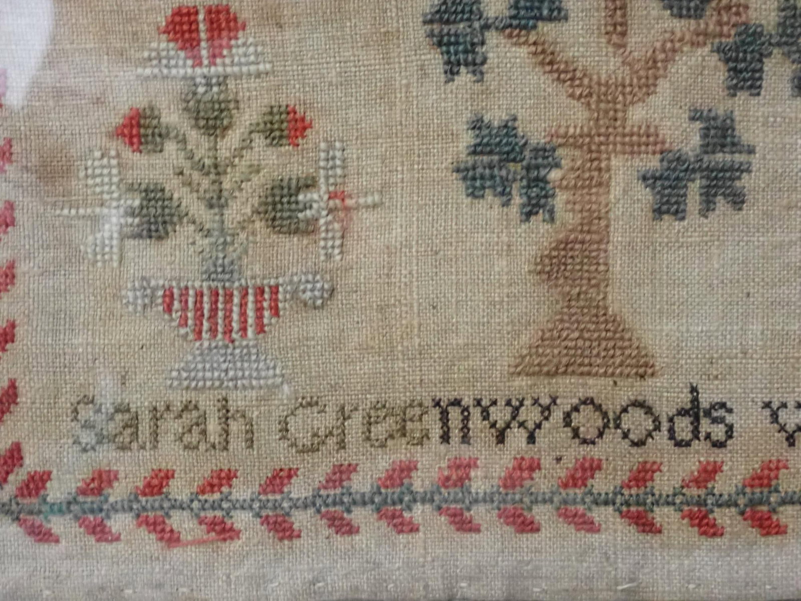 1836 Sara Greenwoods Sampler - 6