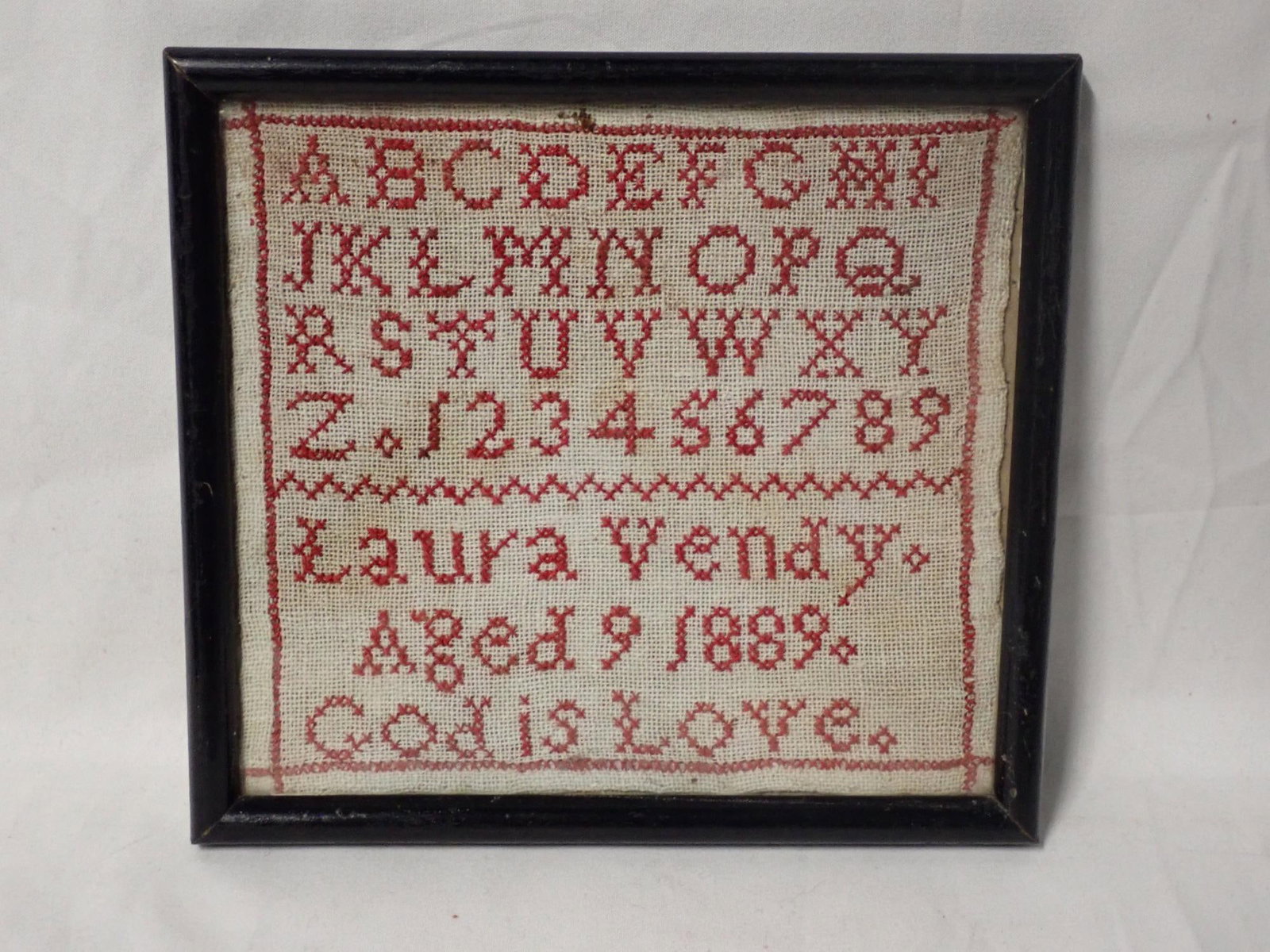 1889 Laura Vendy Sampler - 2
