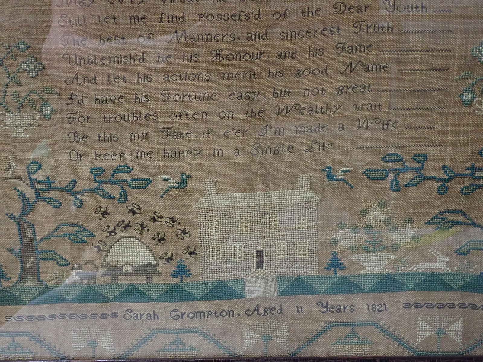 1821 Sarah Crompton Sampler - 3
