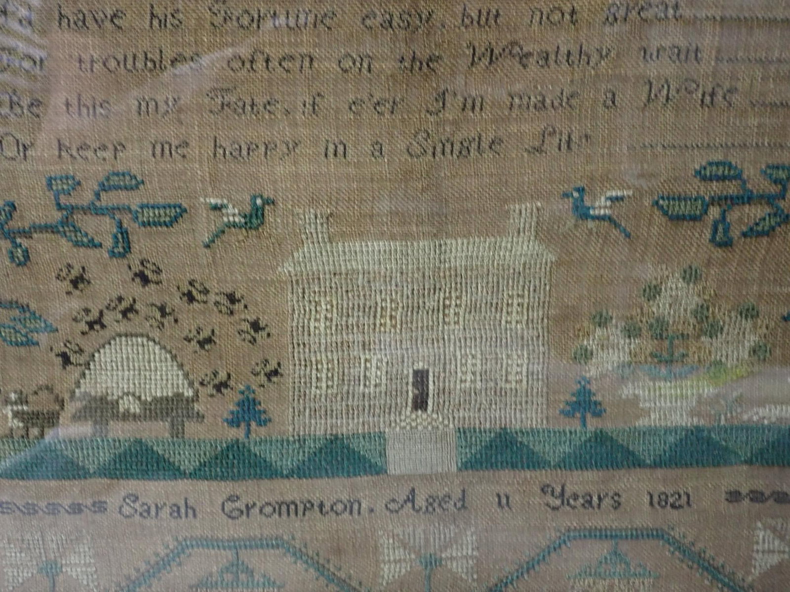 1821 Sarah Crompton Sampler - 8