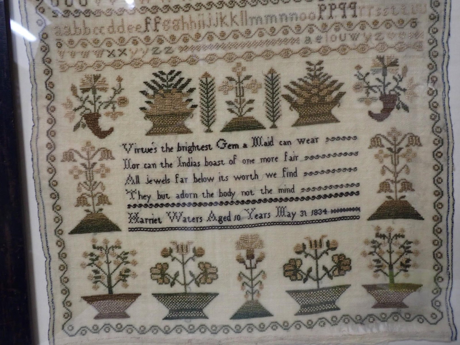 1834 Harriet Waters Sampler - 2