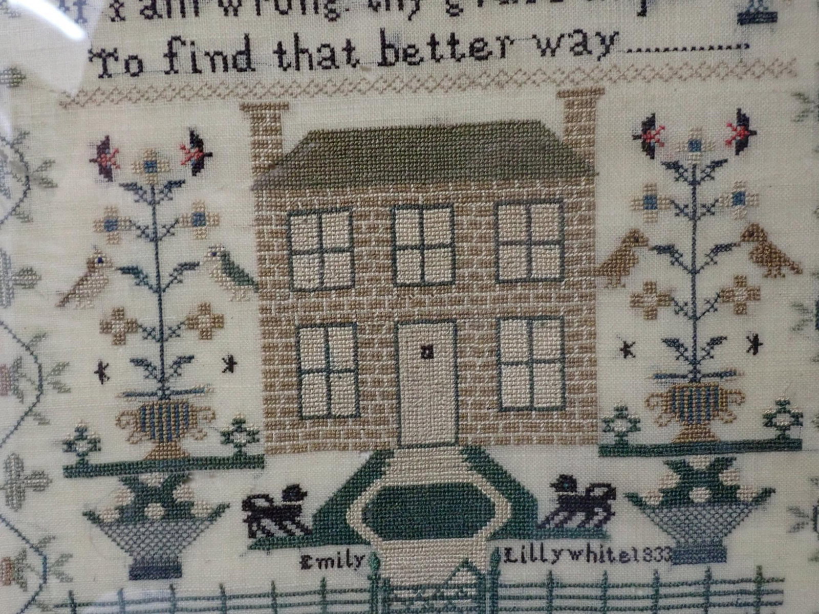 1833 Emily Lilly White Sampler - 4