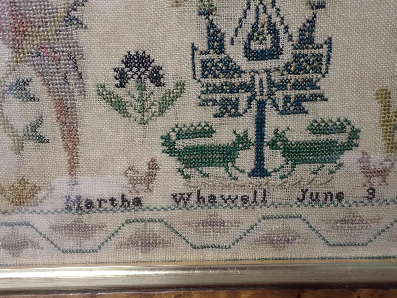 1845 Martha Whawell Sampler - 5