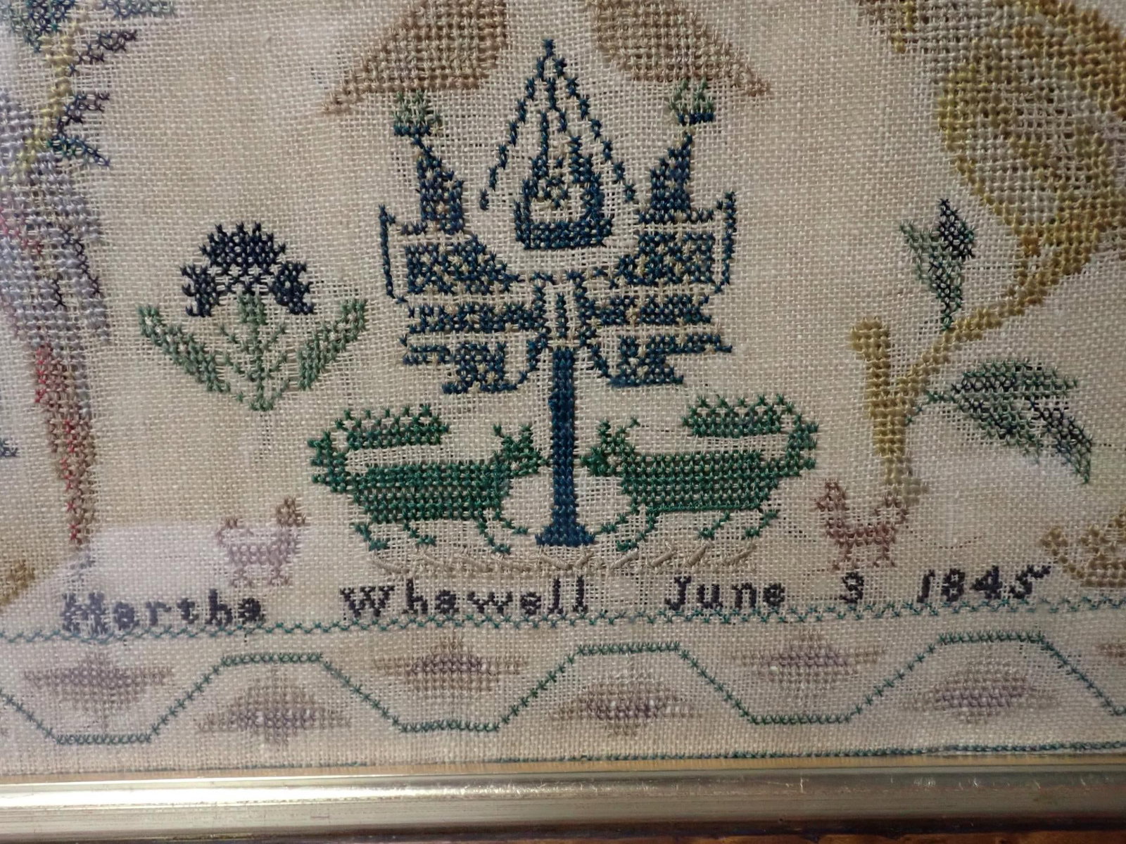 1845 Martha Whawell Sampler - 6
